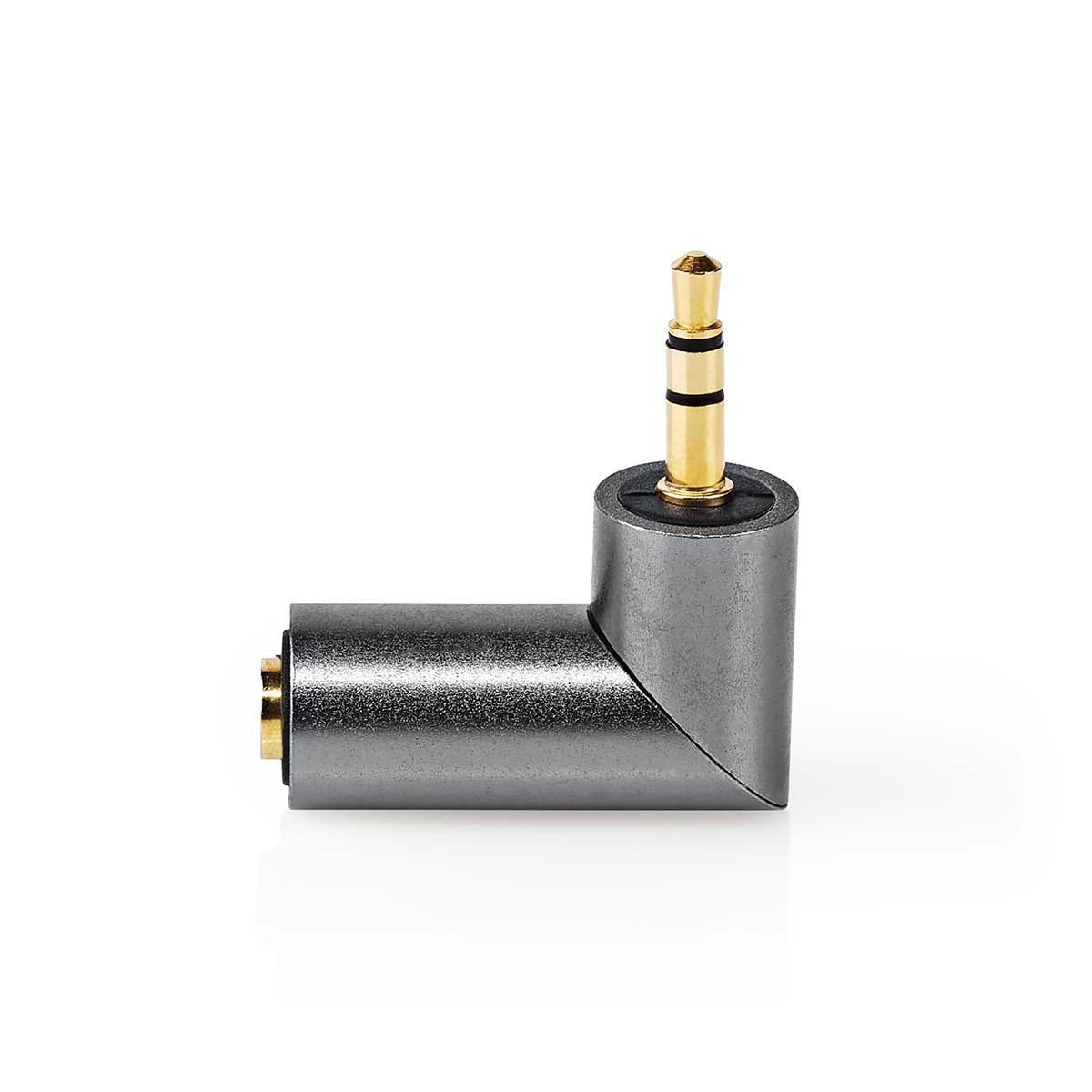 Stereo Audio Adapter | 3.5 mm Male | 3.5 mm Female | Gold Plated | Straight | Metal | Gray With Metal / Gold | 1 pc. | Carton with covered window