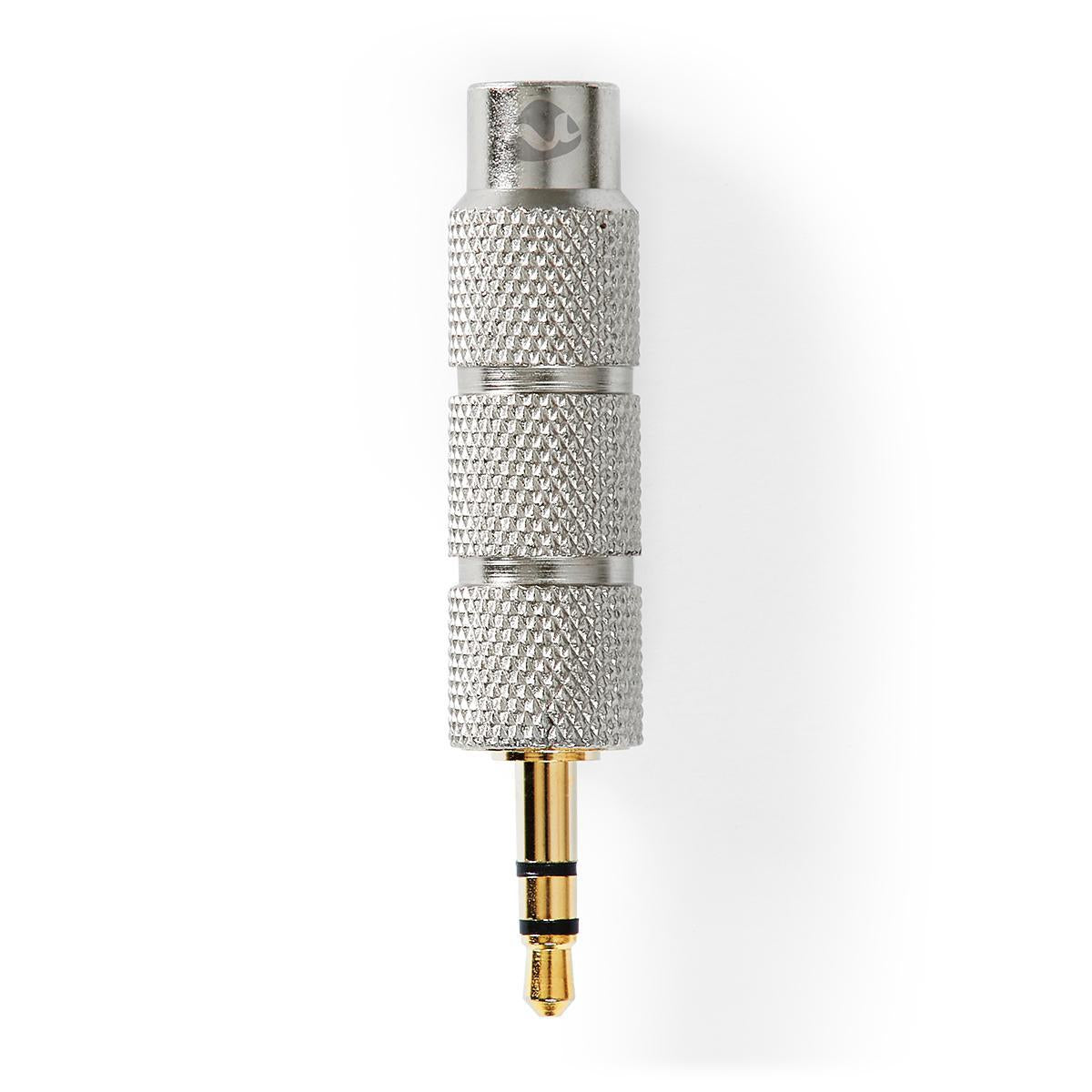 Stereo Audio Adapter | 3.5 mm Male | 6.35 mm Female | Gold Plated | Straight | Metal | Gold / Metal | 1 pc. | Carton with covered window