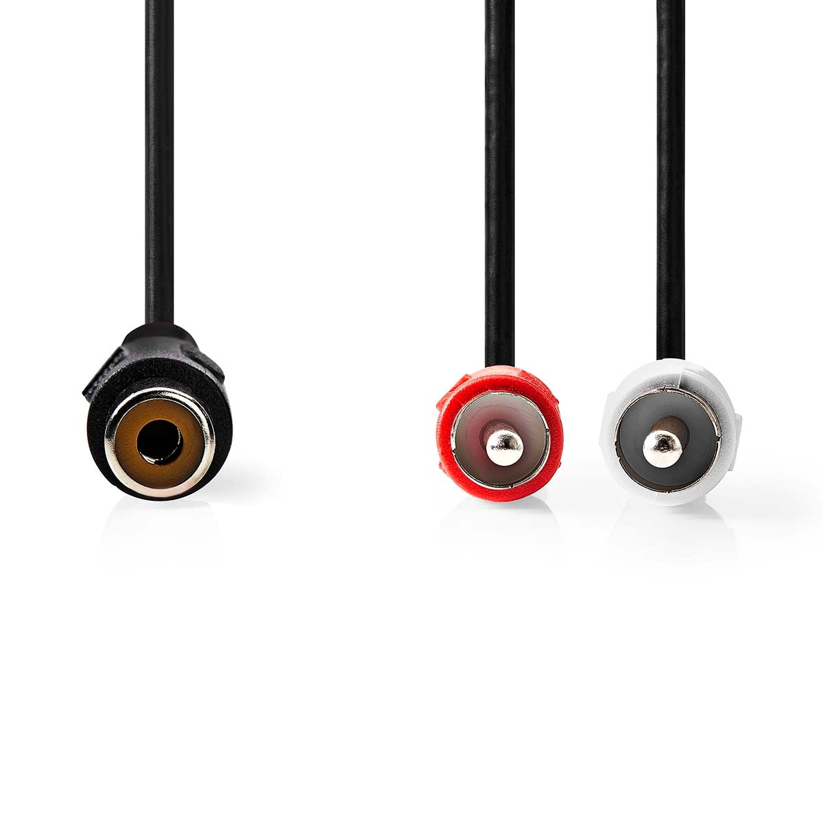 Stereo Audio Cable | 2x RCA Male | RCA Female | Nickel Plated | 0.20 m | Round | Blisters