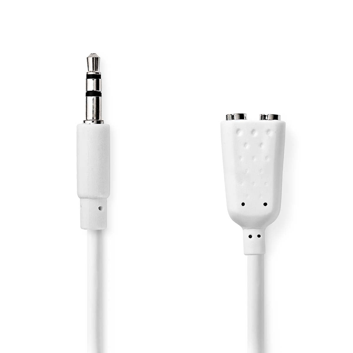 Stereo Audio Cable | 3.5 mm Male | 2x 3.5 mm, Female | Nickel Plated | 0.20 m | Round | White | Envelope