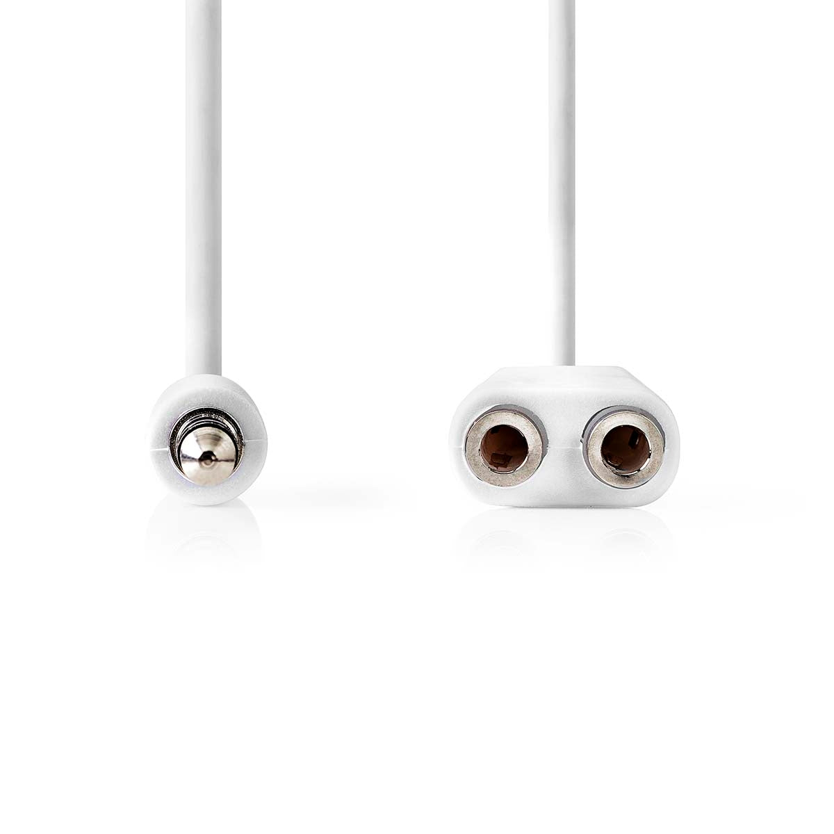 Stereo Audio Cable | 3.5 mm Male | 2x 3.5 mm, Female | Nickel Plated | 0.20 m | Round | White | Envelope