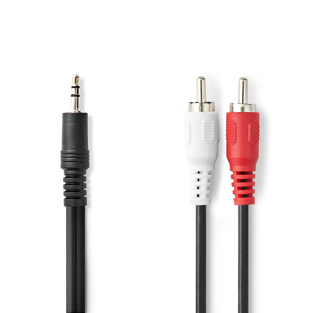 Stereo Audio Cable | 3.5 mm Male | 2x RCA Male | Nickel Plated | 1.50 m | Round | Black | Label