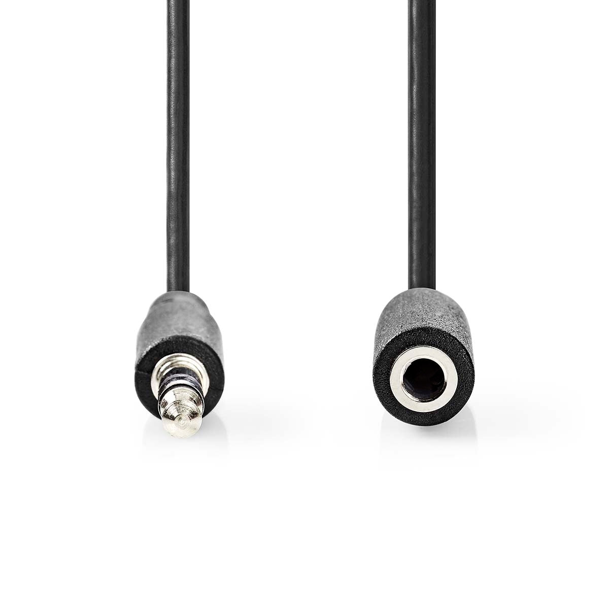 Stereo Audio Cable | 3.5 mm Male | 3.5 mm Female | Nickel Plated | 10.0 m | Round | Black | Blisters