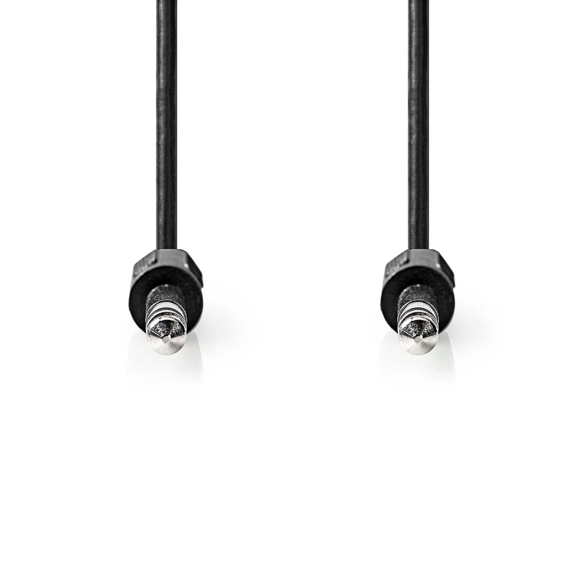 Stereo Audio Cable | 6.35 mm Male | 6.35 mm Male | Nickel Plated | 2.00 m | Round | Black | Label