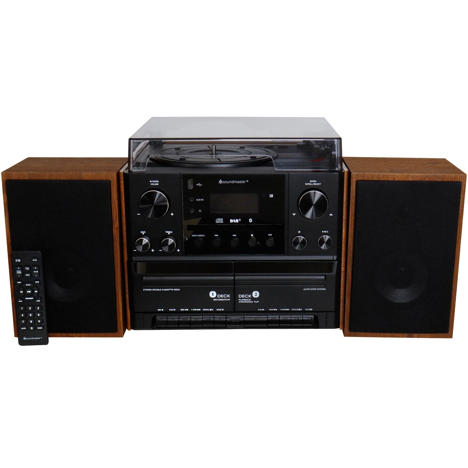 Stereo music center MCD5600 with DAB+/FM radio, CD/MP3, turntable, double cassette, USB, Bluetooth