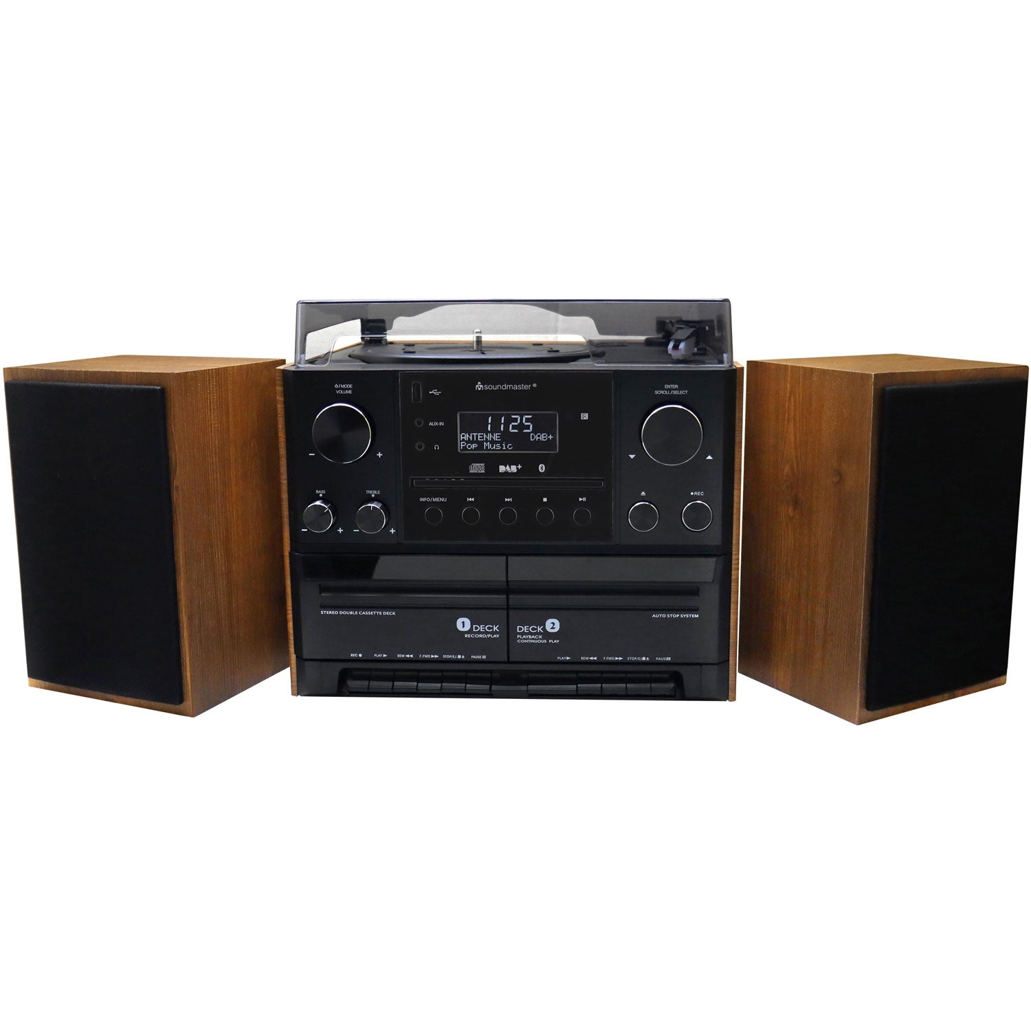 Stereo music center MCD5600 with DAB+/FM radio, CD/MP3, turntable, double cassette, USB, Bluetooth