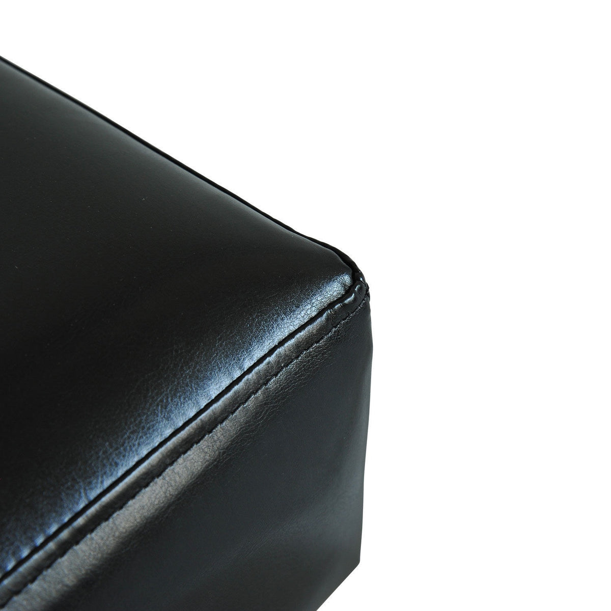 Stool Chesterfield Bench Made Of Faux Leather, Black, 40X30X24Cm