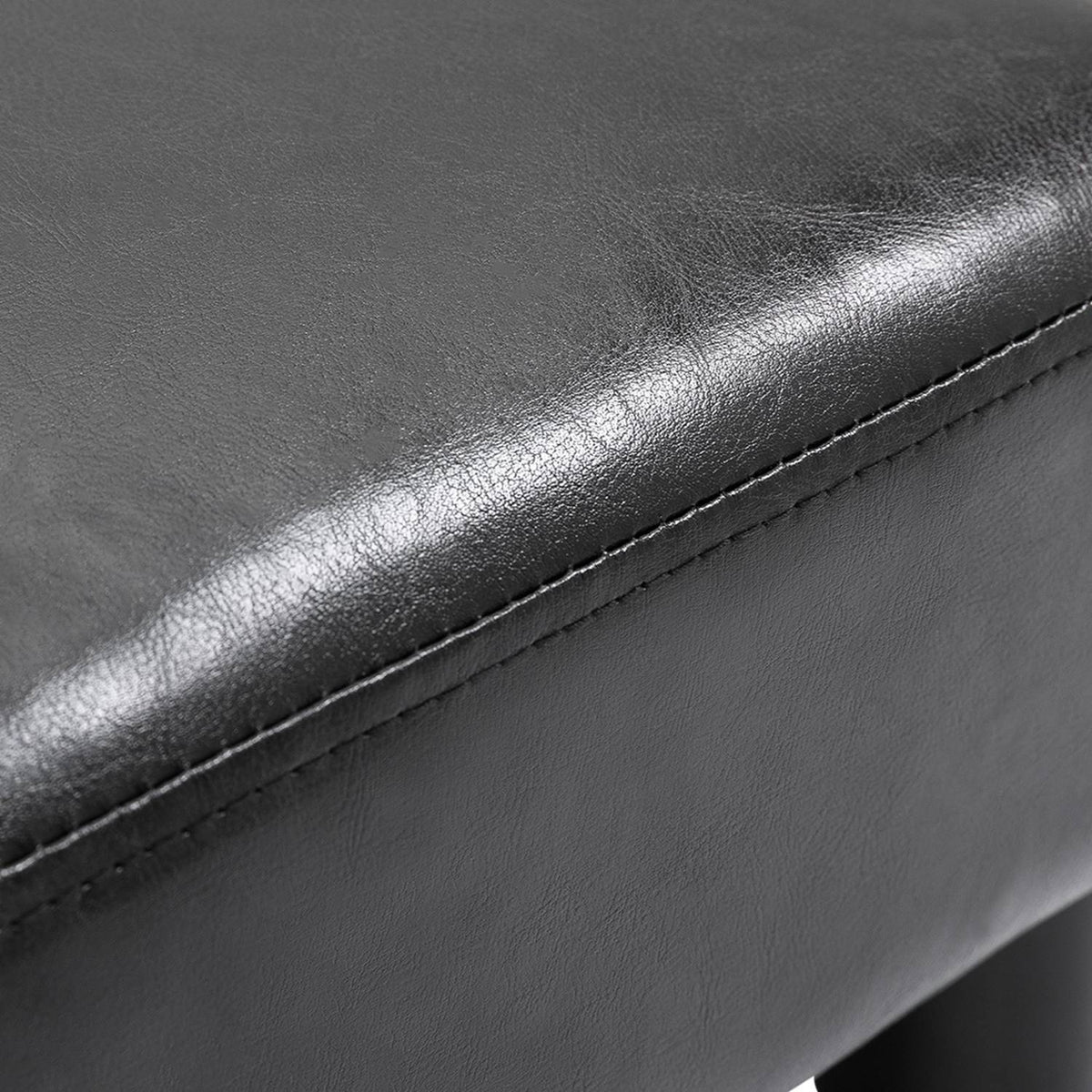 Stool Chesterfield Bench Made Of Faux Leather, Black, 40X30X24Cm