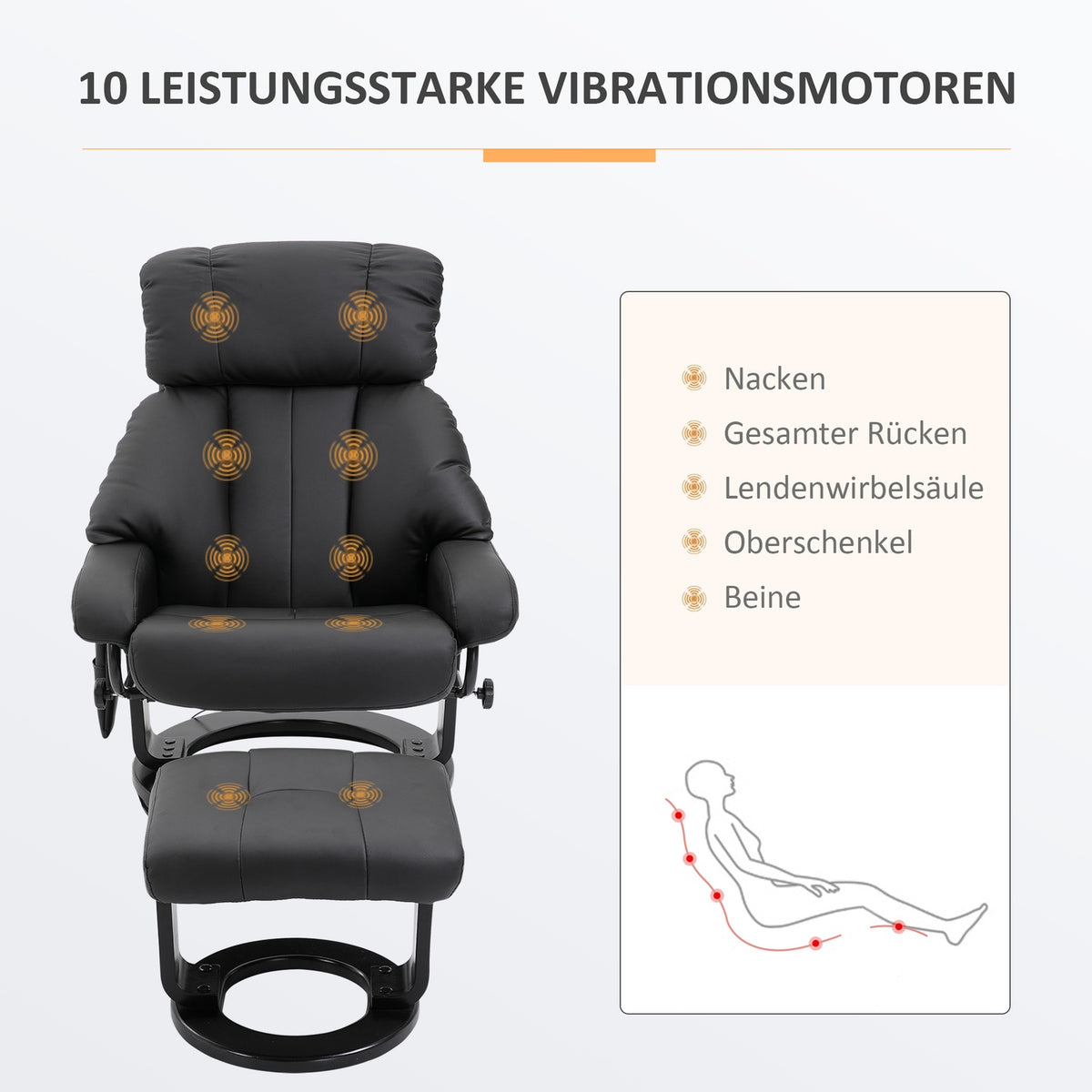 Stool, Massage, Black, 76X80X102Cm