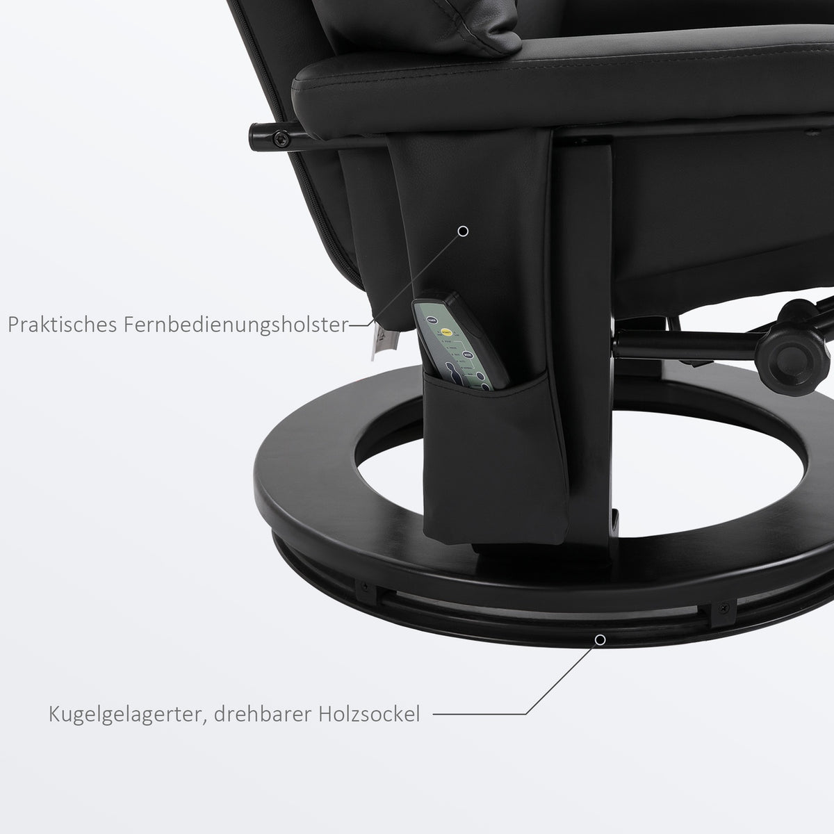 Stool, Massage, Black, 76X80X102Cm
