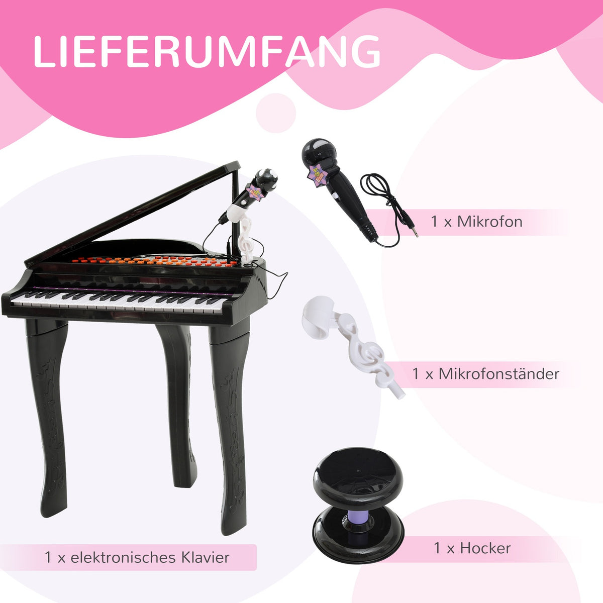 Stool, Musical Instrument For Children, Black