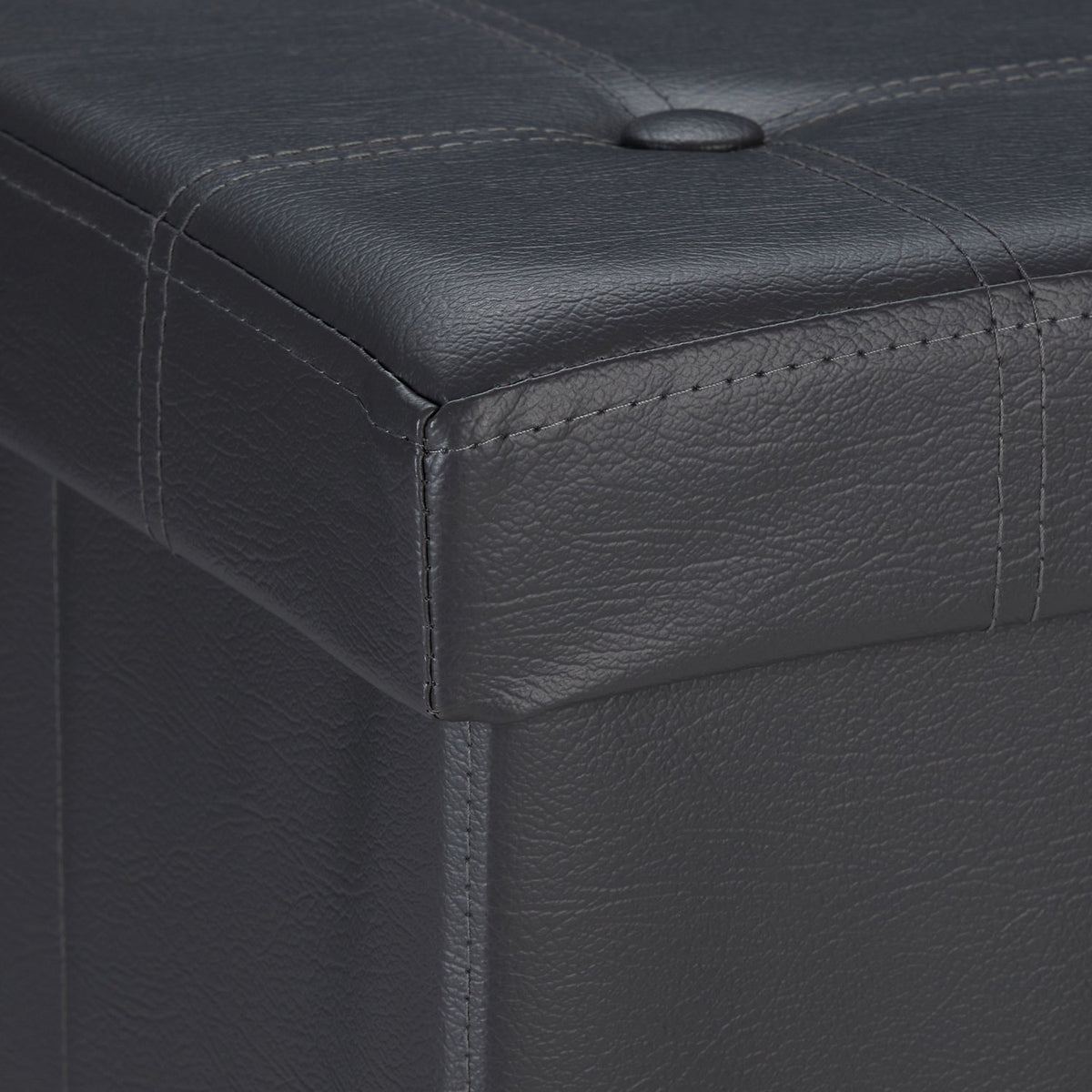 Stool in artificial leather with storage space