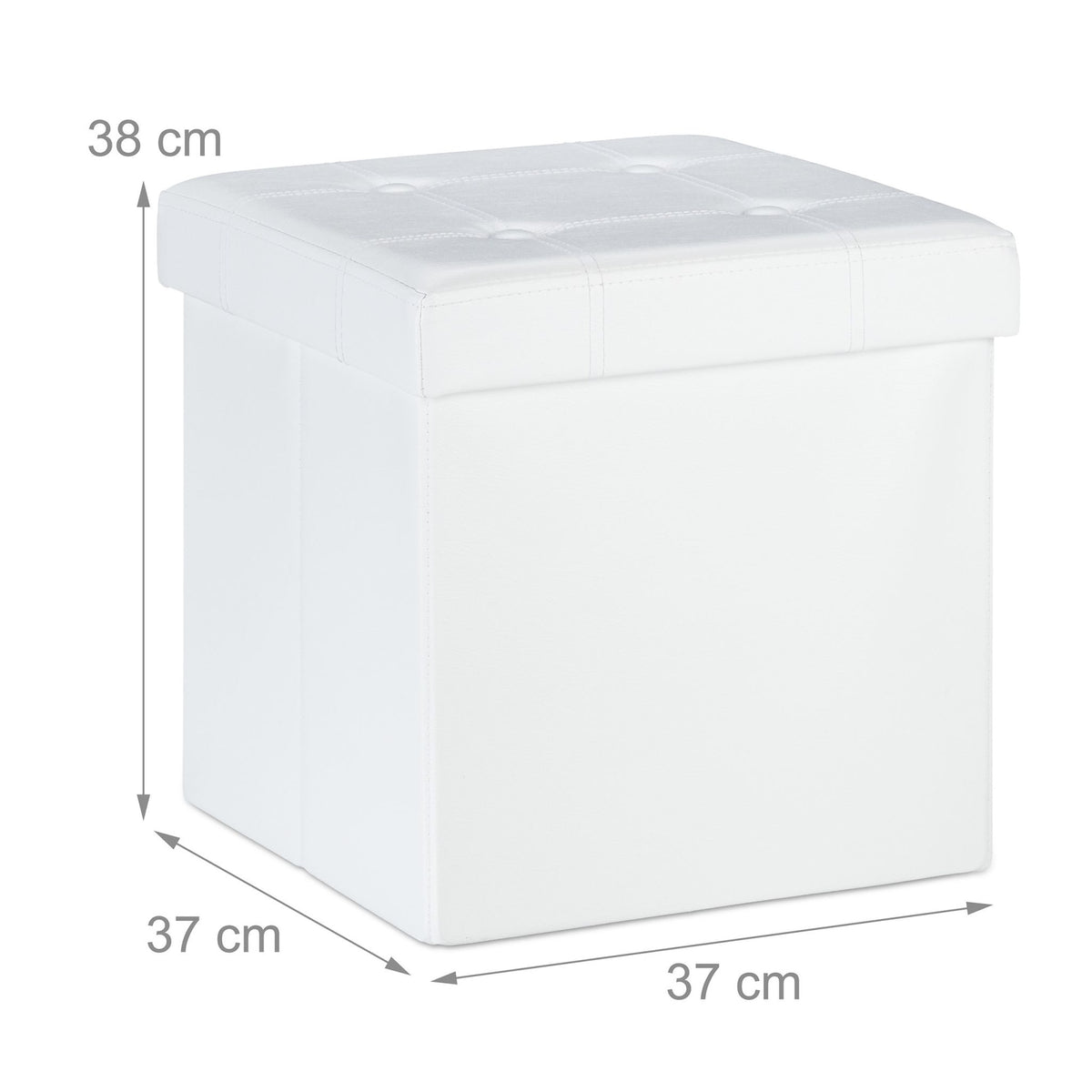 Stool in artificial leather with storage space