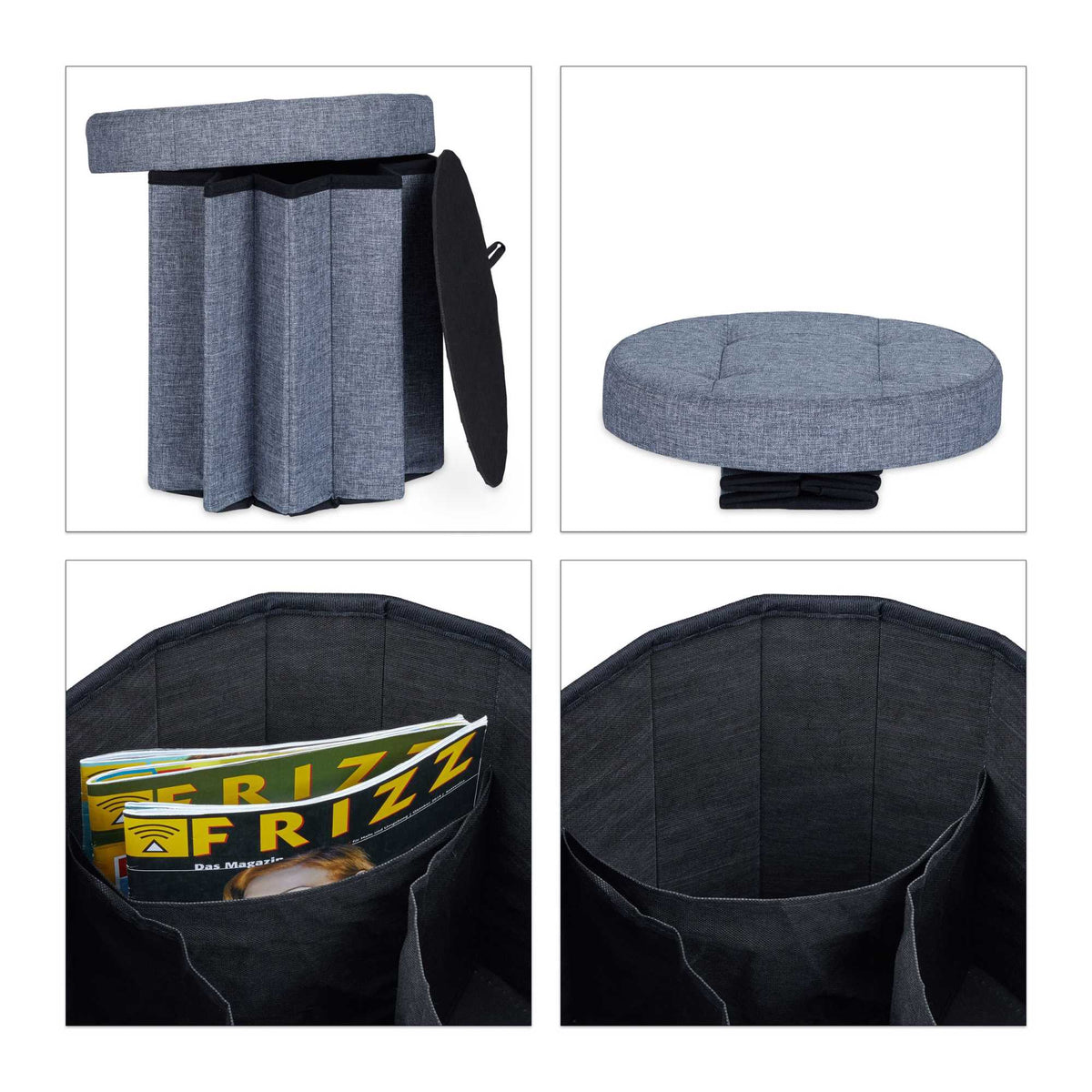 Stool with storage space size M round