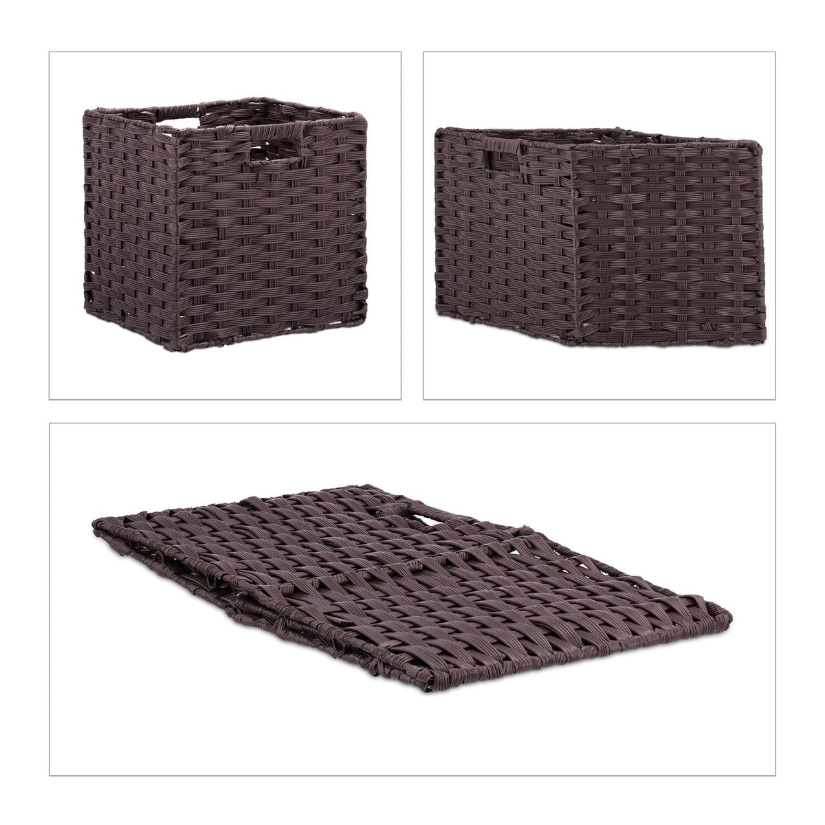 Storage Baskets Set of 2 – Durable Plastic Organisers