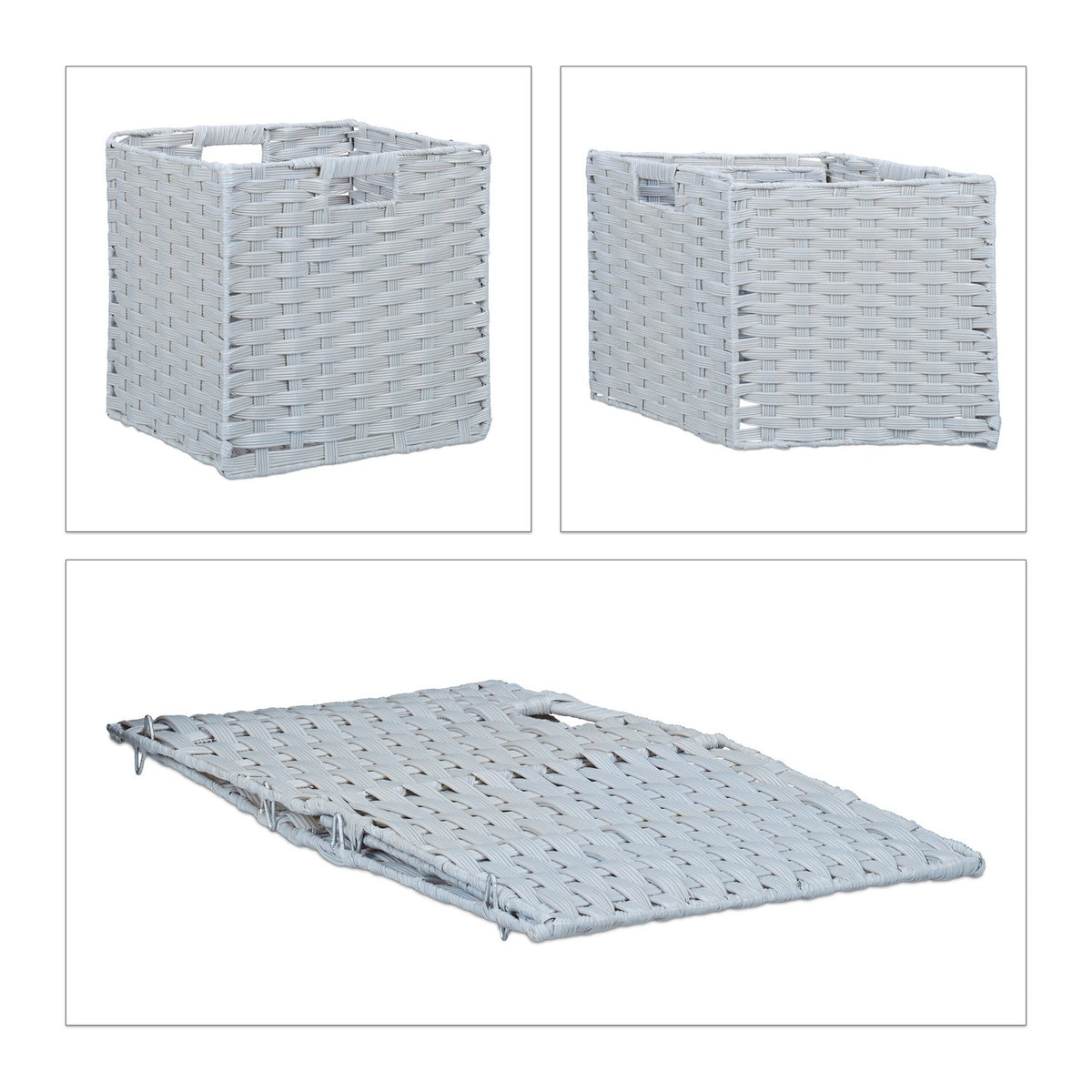 Storage Baskets Set of 2 – Durable Plastic Organisers
