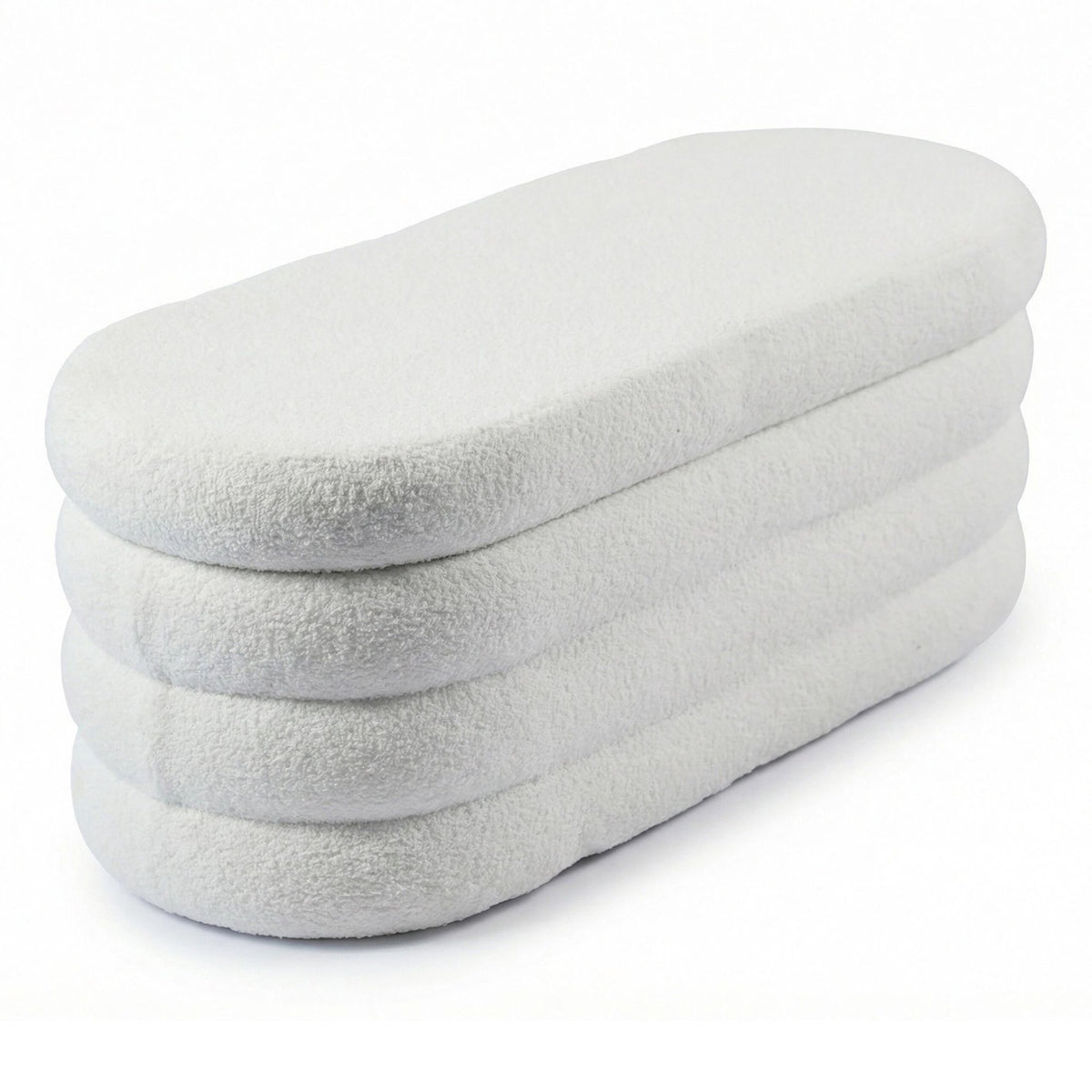 Storage Bench in Teddy Fabric – Upholstered, Padded Seat
