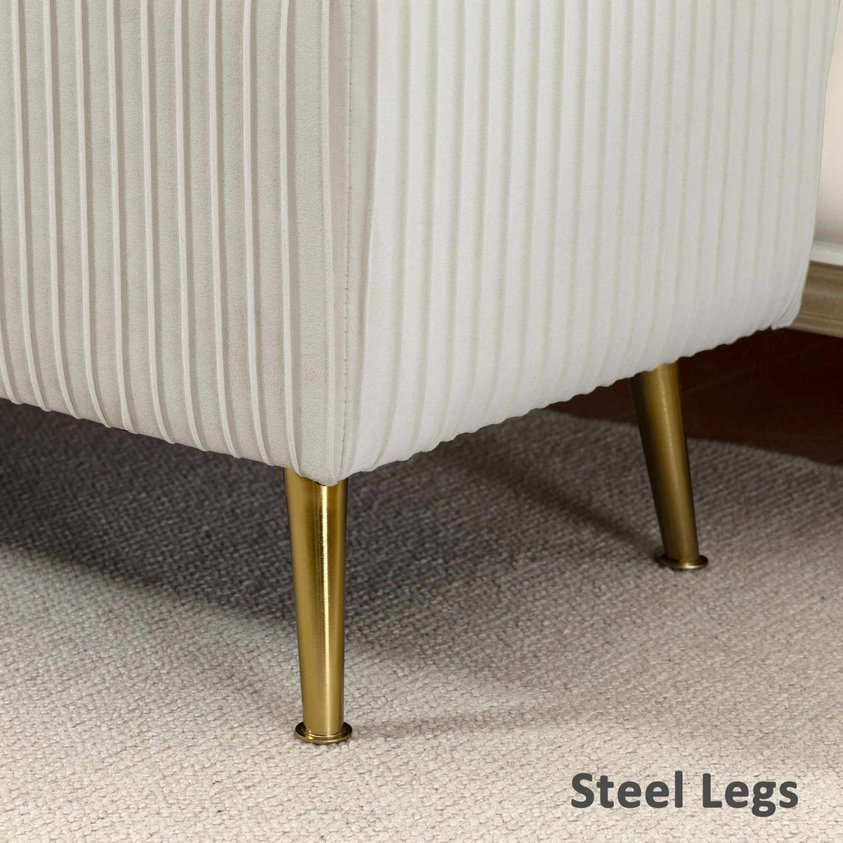 Storage Bench with Velvet Look, Gold Legs, 79L Capacity
