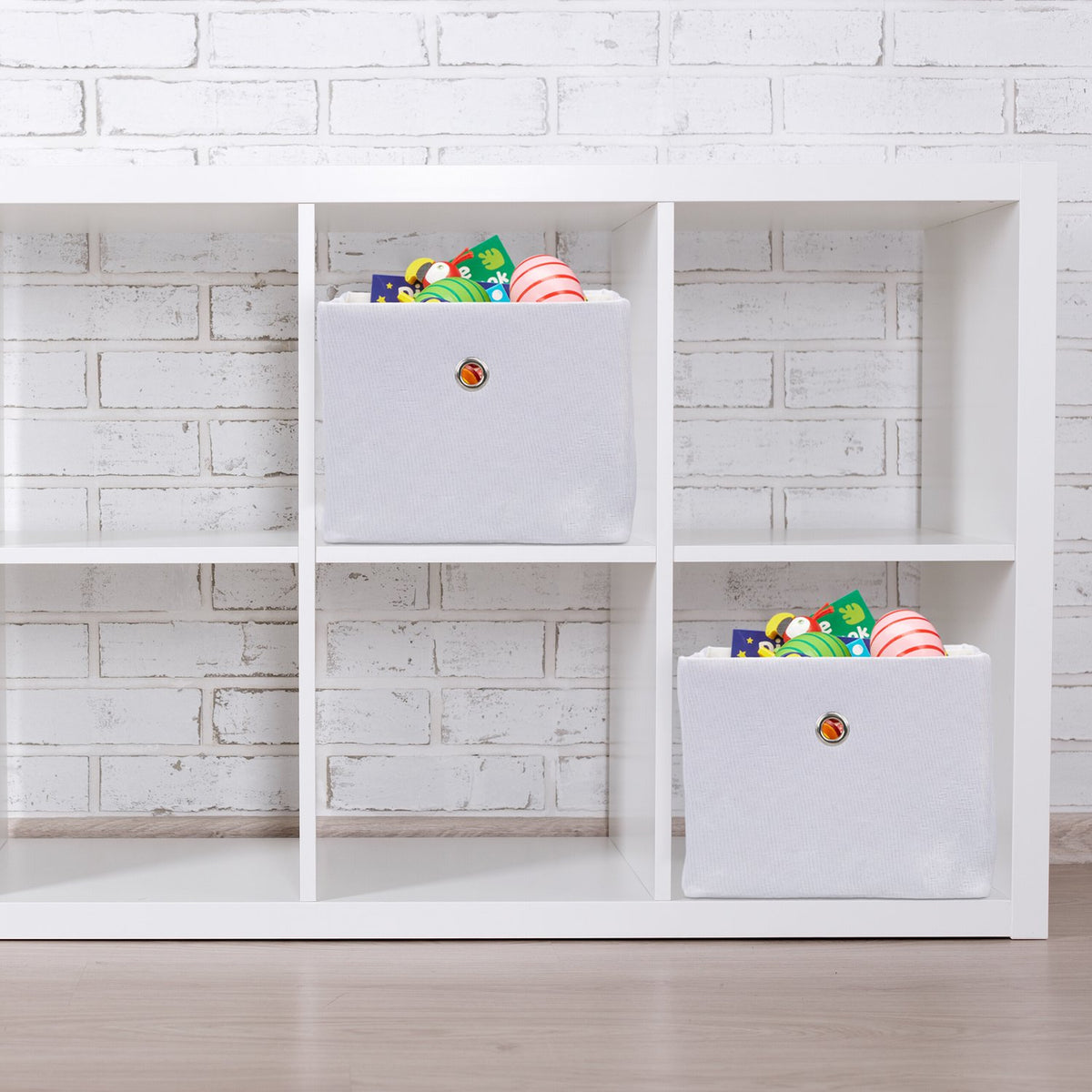Storage Boxes Set of 2 – Multi-Color Fabric Organizers