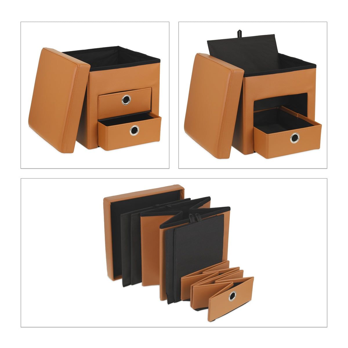 Storage Pouffe with Drawers