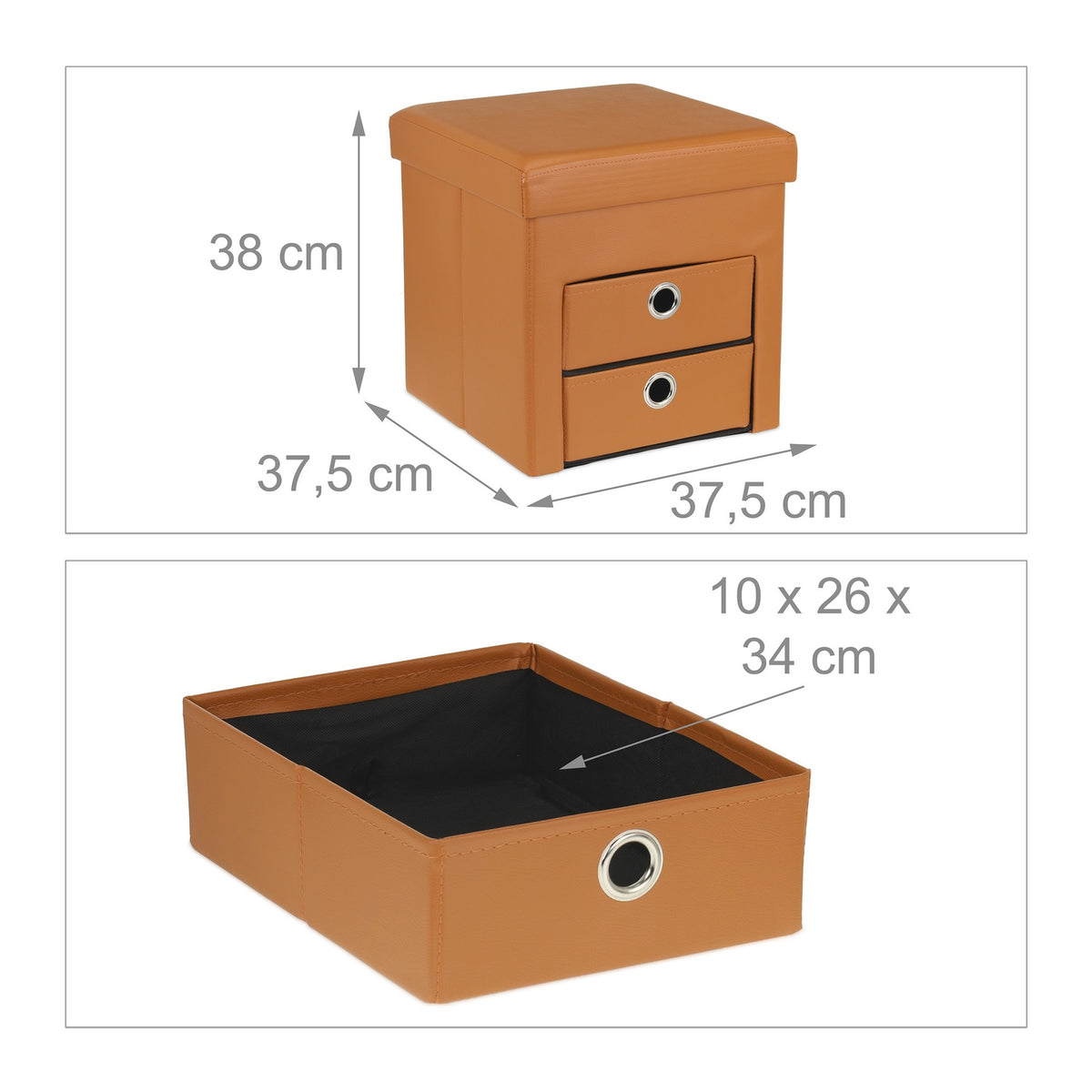 Storage Pouffe with Drawers