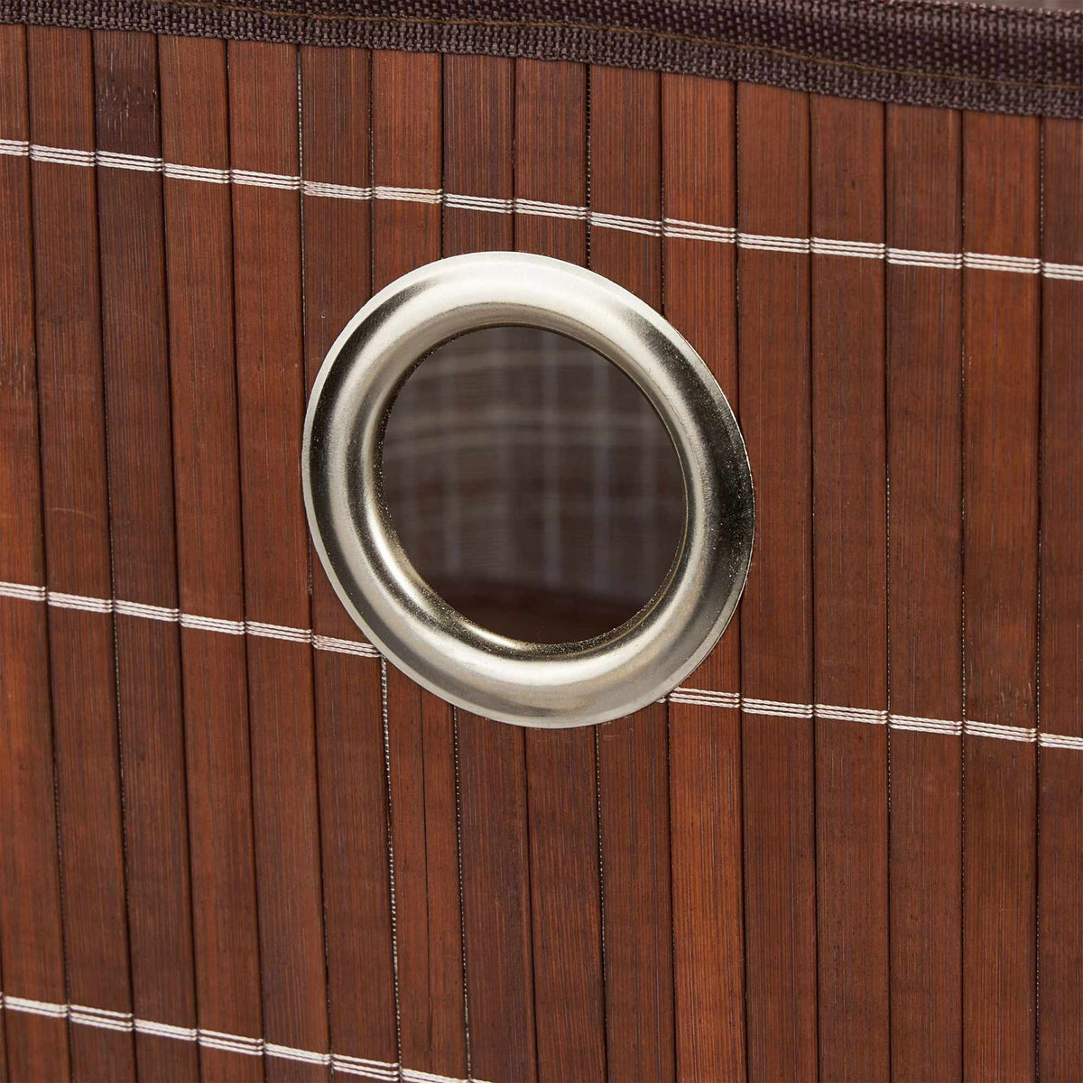 Storage basket in brown bamboo
