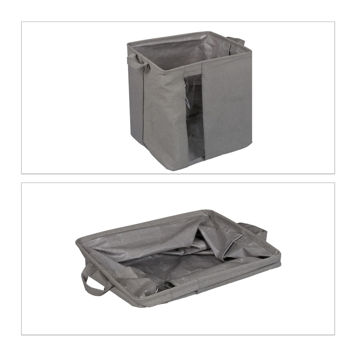 Storage basket with viewing window