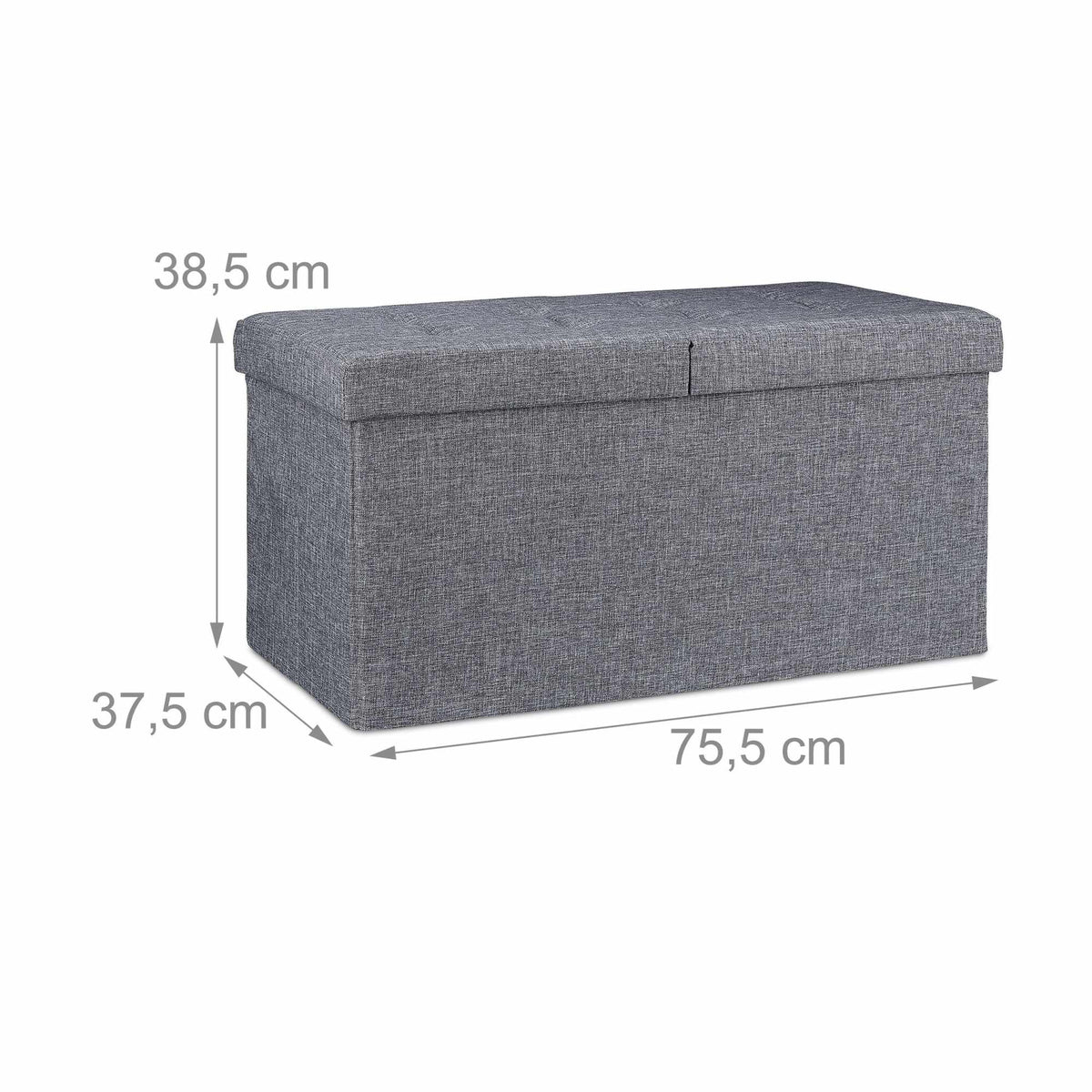 Storage bench with hinged lid