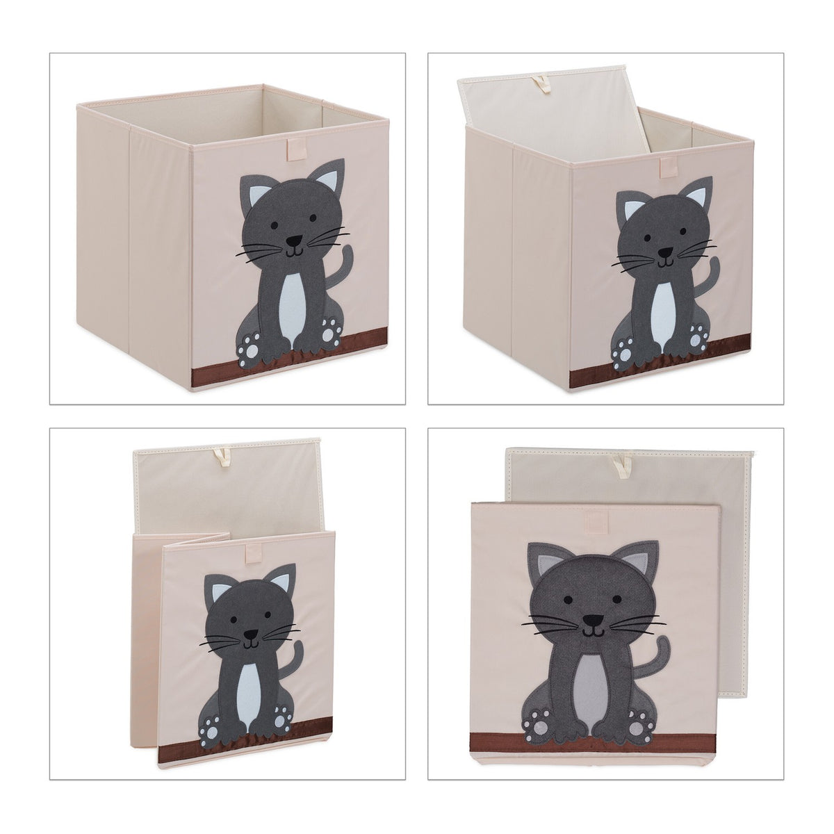 Storage box with cat motif