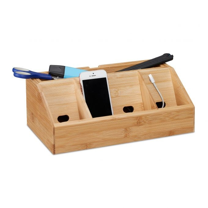 Storage charging station bamboo