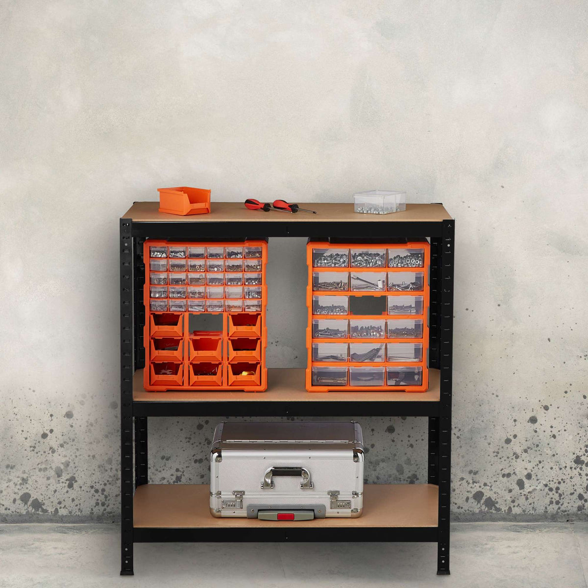 Storage shelf 220 cm high, black