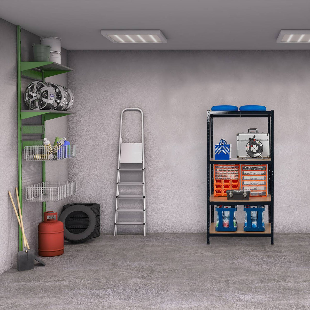 Storage shelf blue