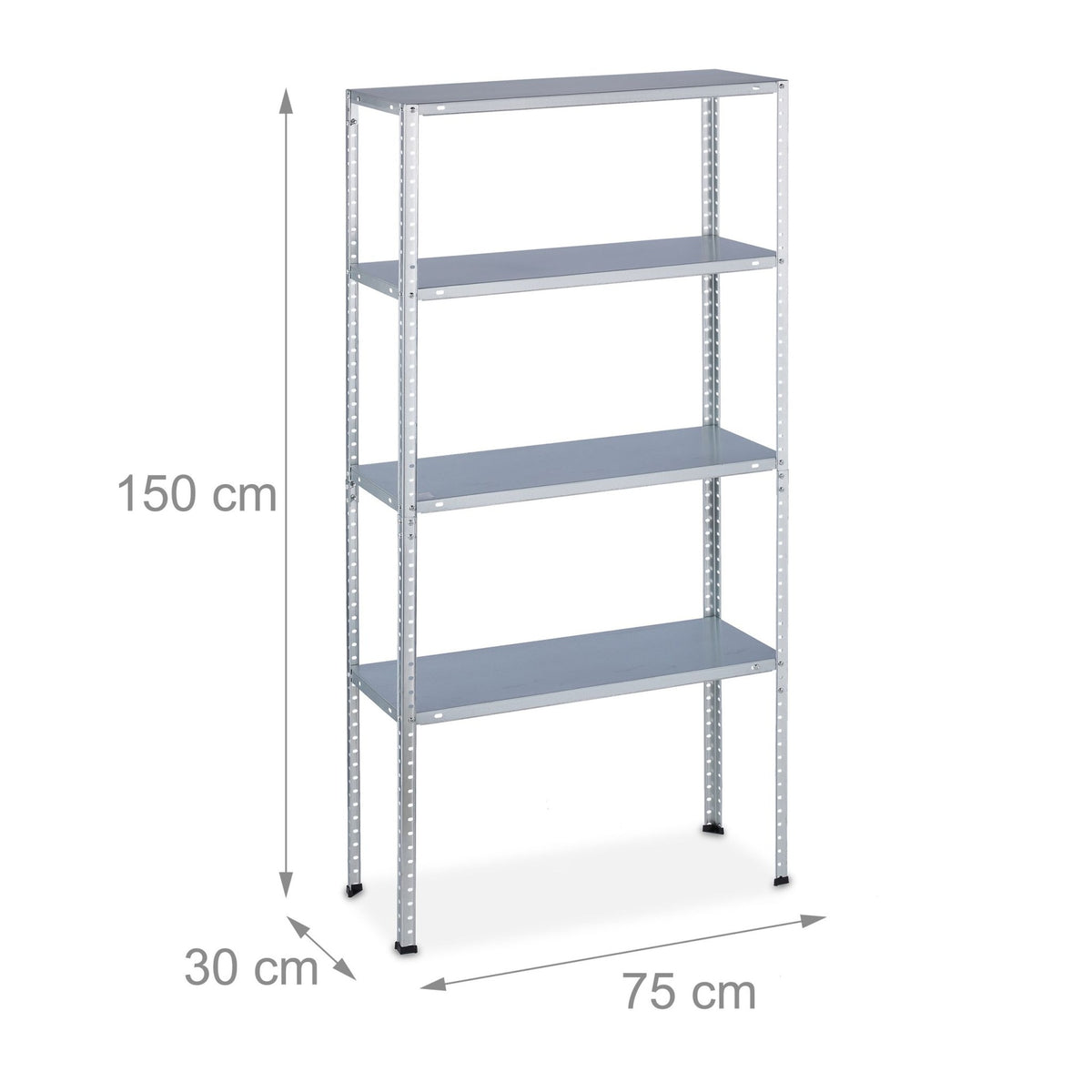 Storage shelf with 4 shelves