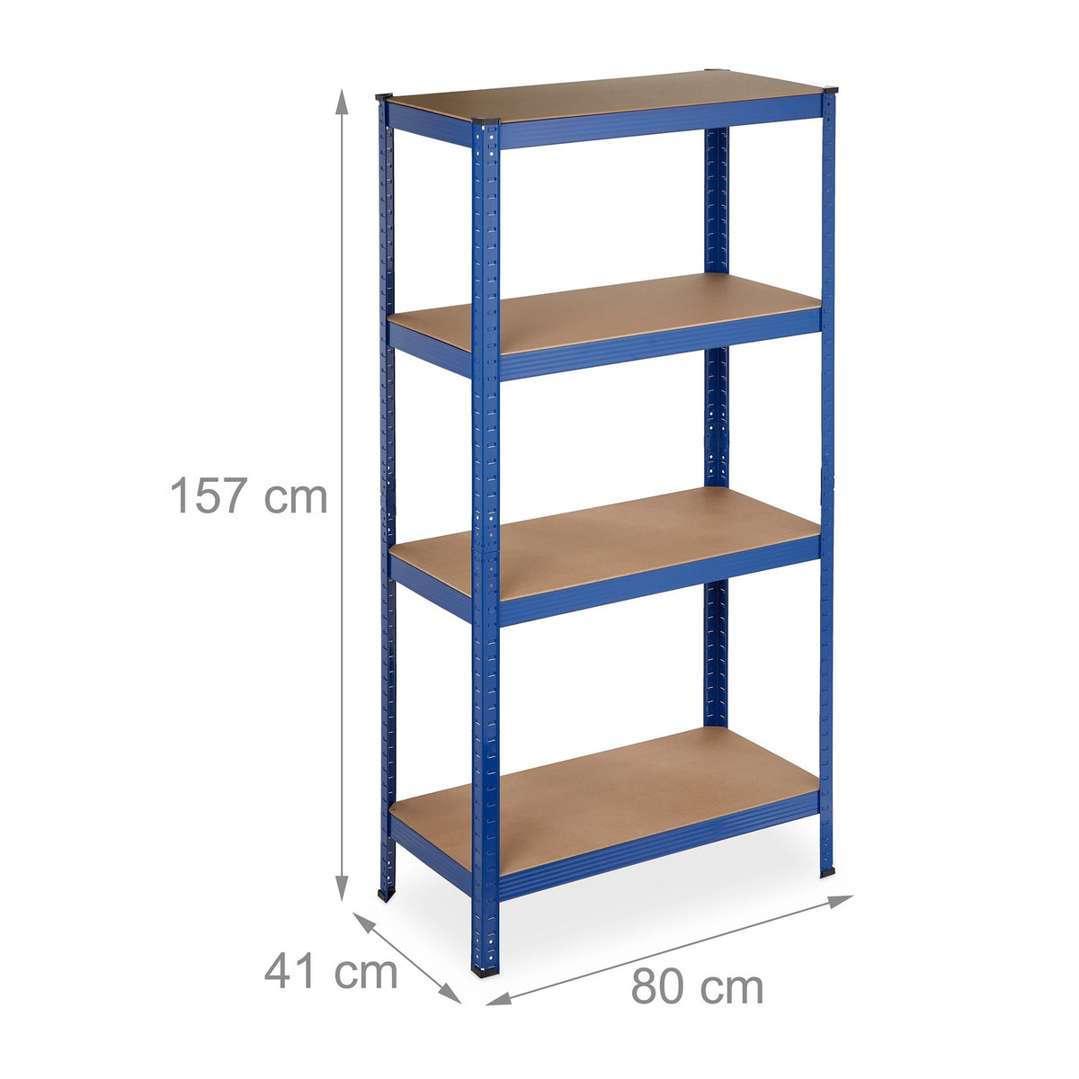 Storage shelf with 4 shelves blue