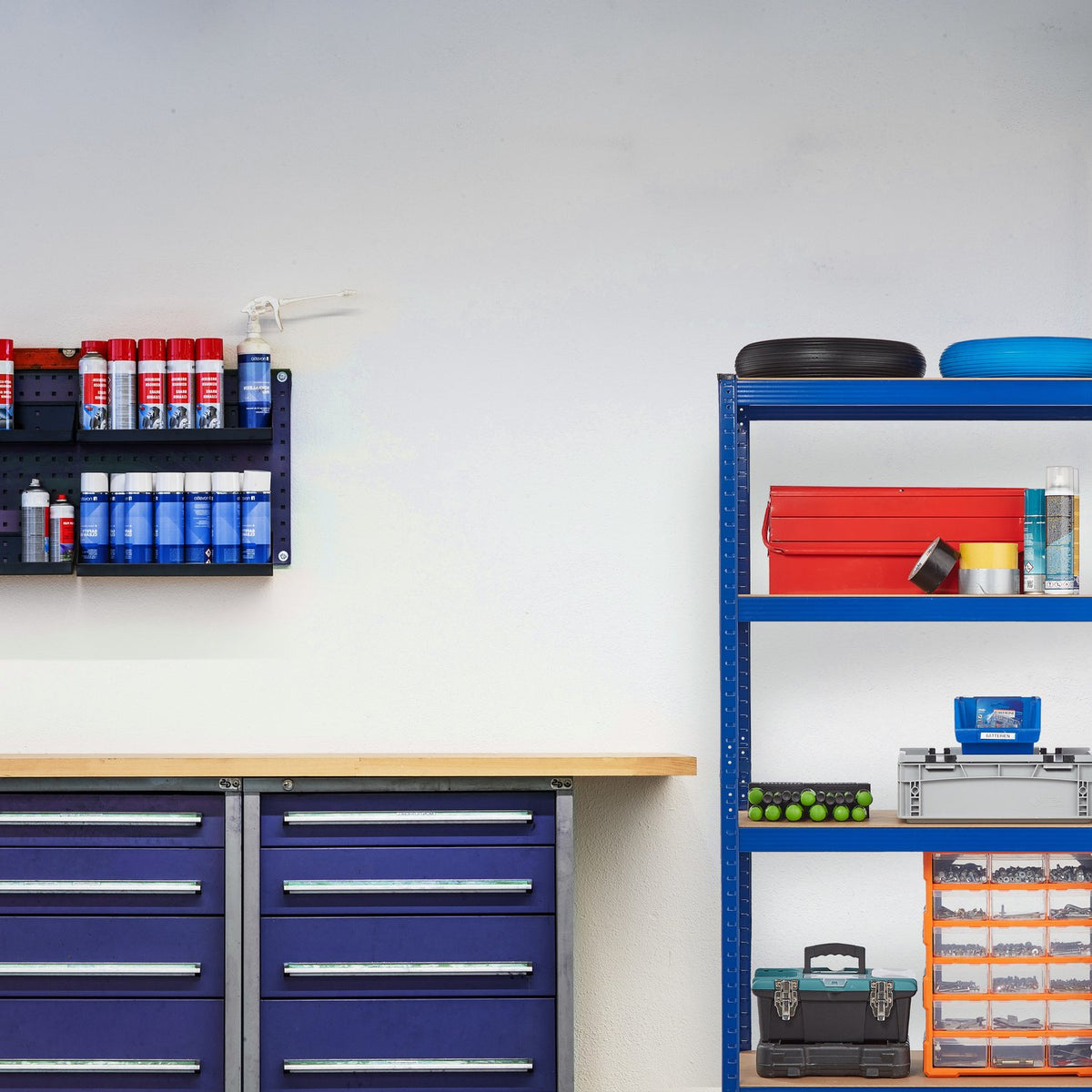 Storage shelf with 4 shelves blue