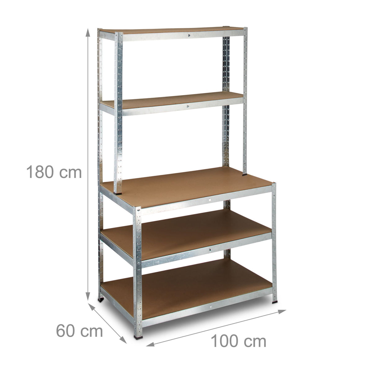 Storage shelf with workbench