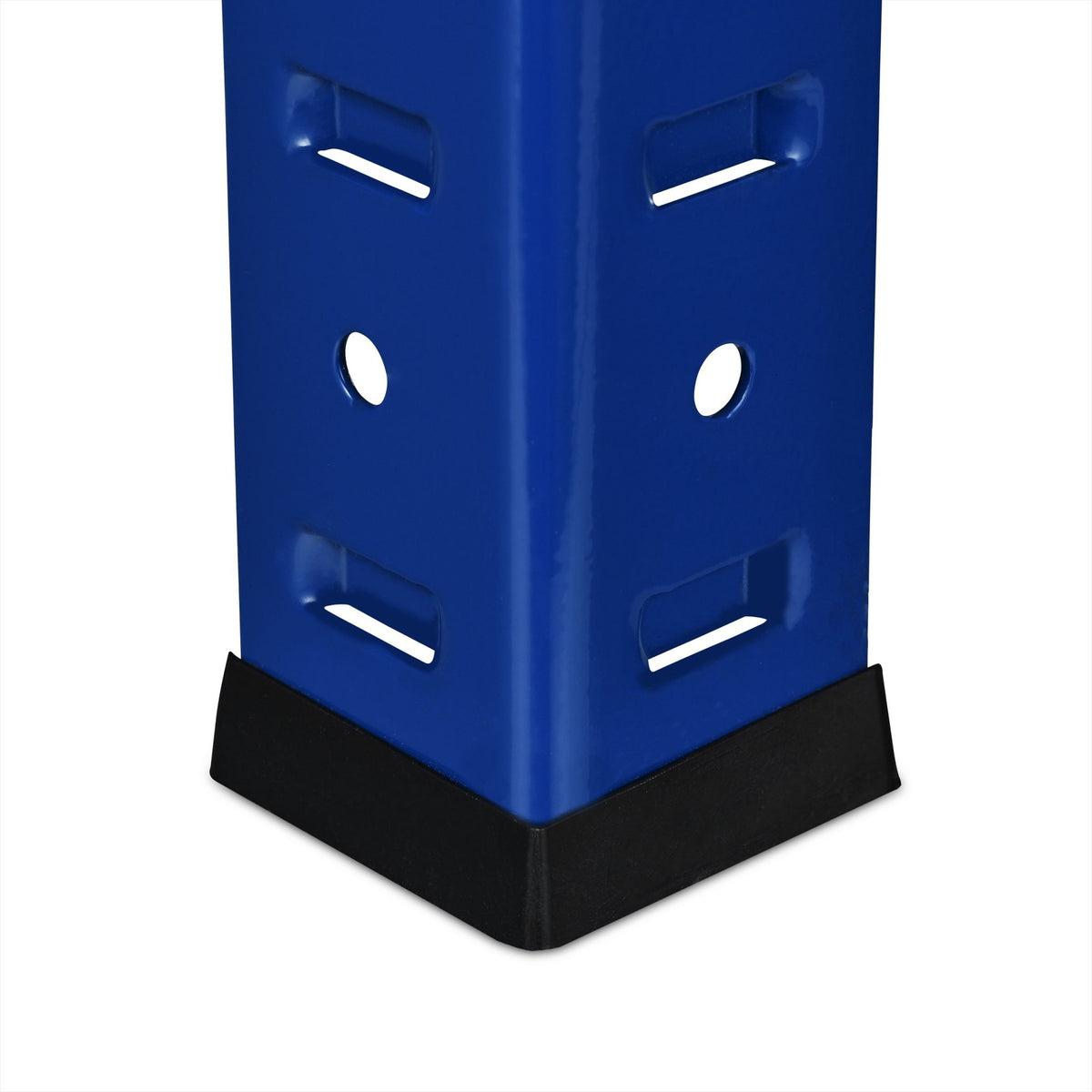 Storage shelf with workbench blue
