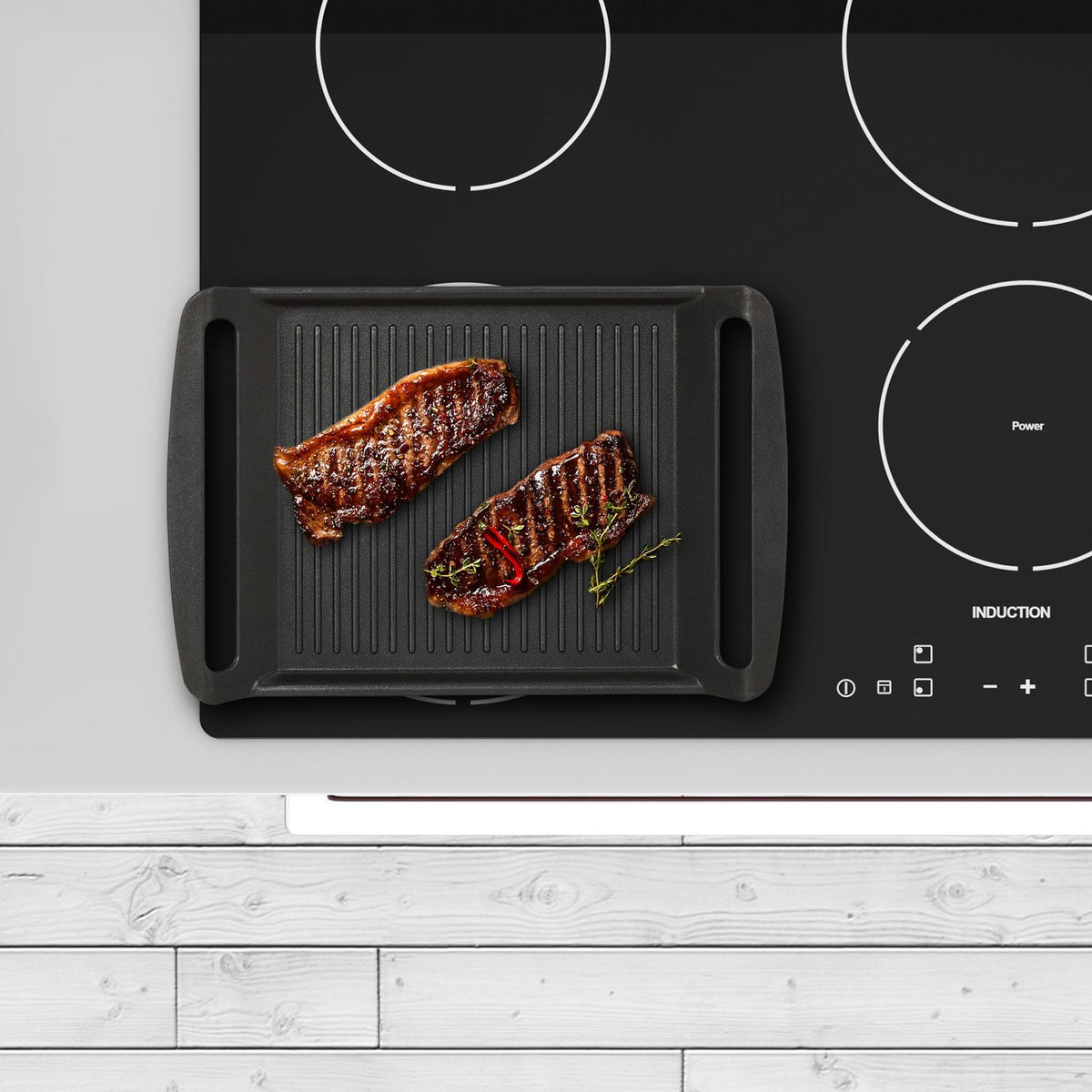 Stove with grill plate