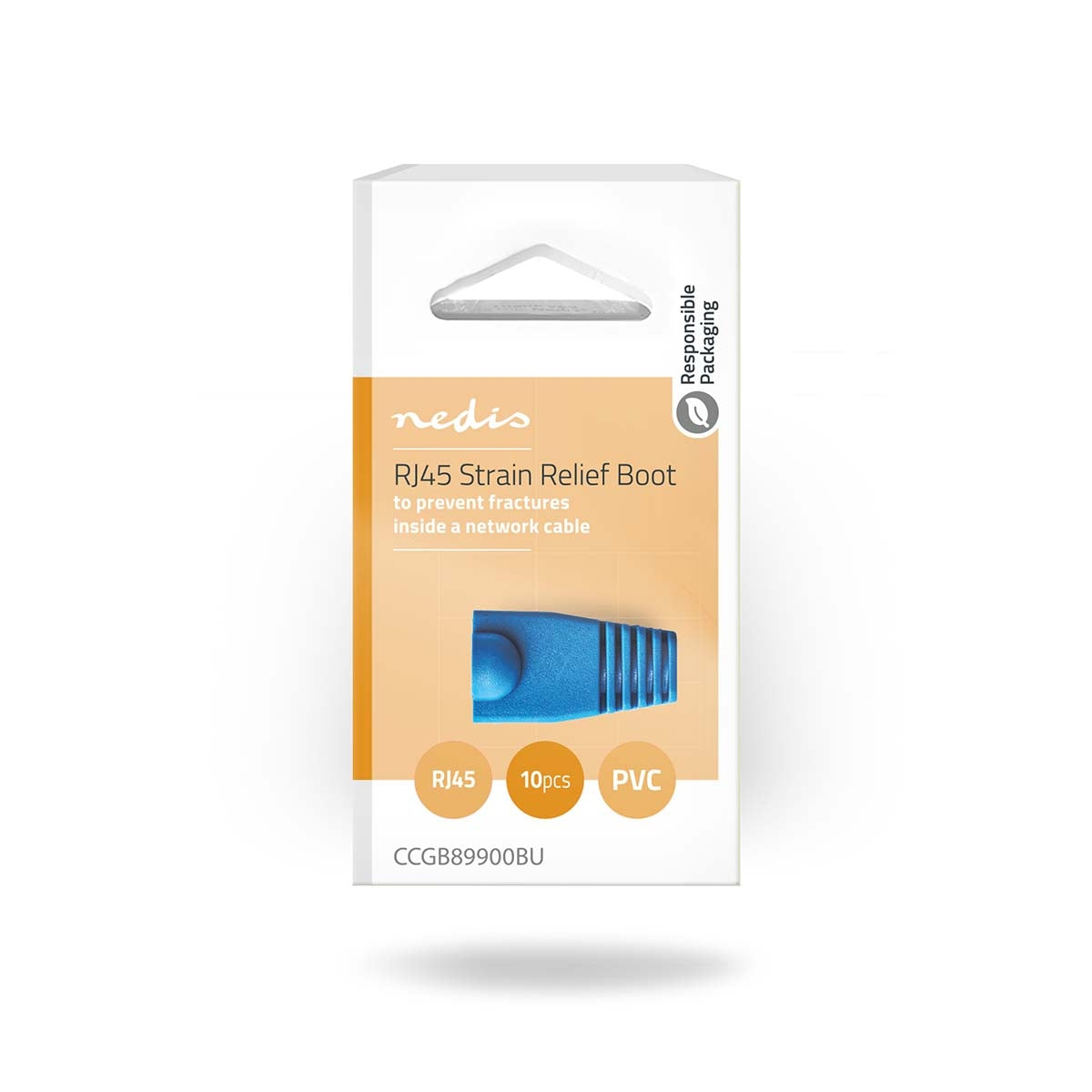 Strain Relief Boot | RJ45 | PVC | Blue | Box | 10 pcs