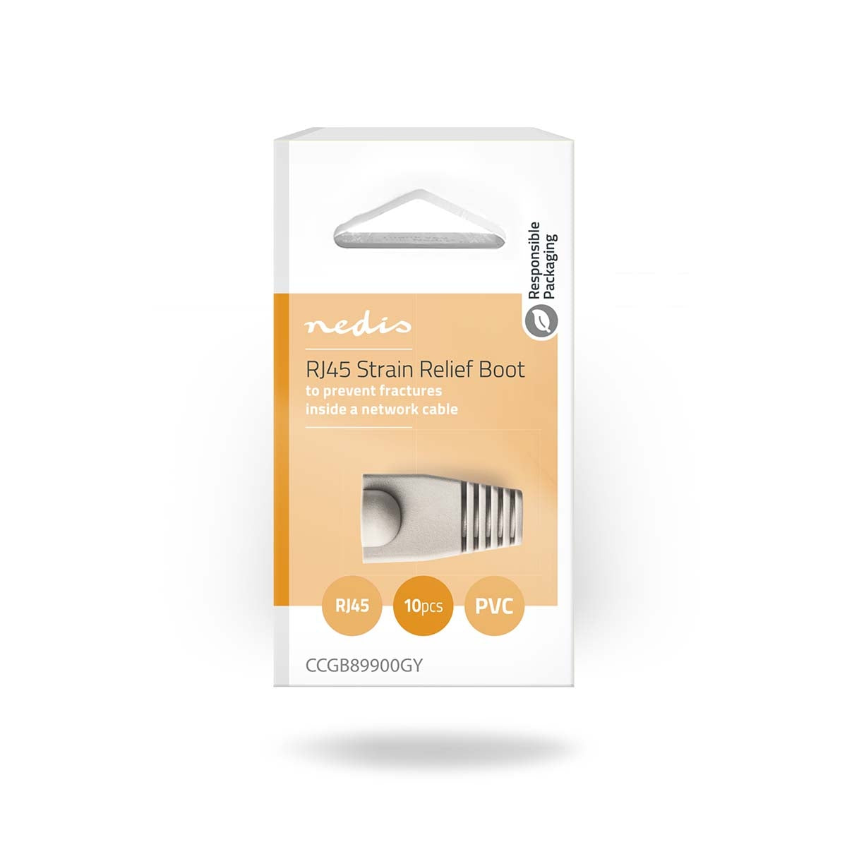 Strain Relief Boot | RJ45 | PVC | Grey | Box | 10 pcs