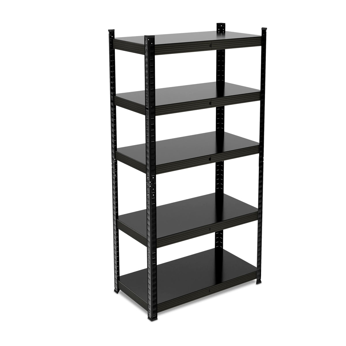 Strong shelves in metal black 5 levels