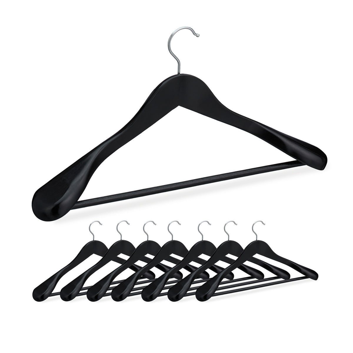 Suit Hangers with Wide Shoulder Support, Set of 8