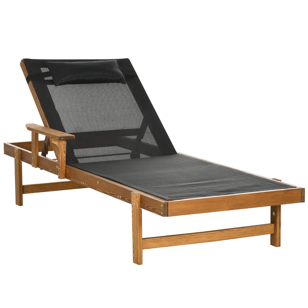 Sun Lounger, Deck Chair, Garden Lounger With Adjustable Backrest, Relaxation Lounger For Pool Area, Load Capacity Up To 120 Kg, 85 X 200 X 84 Cm