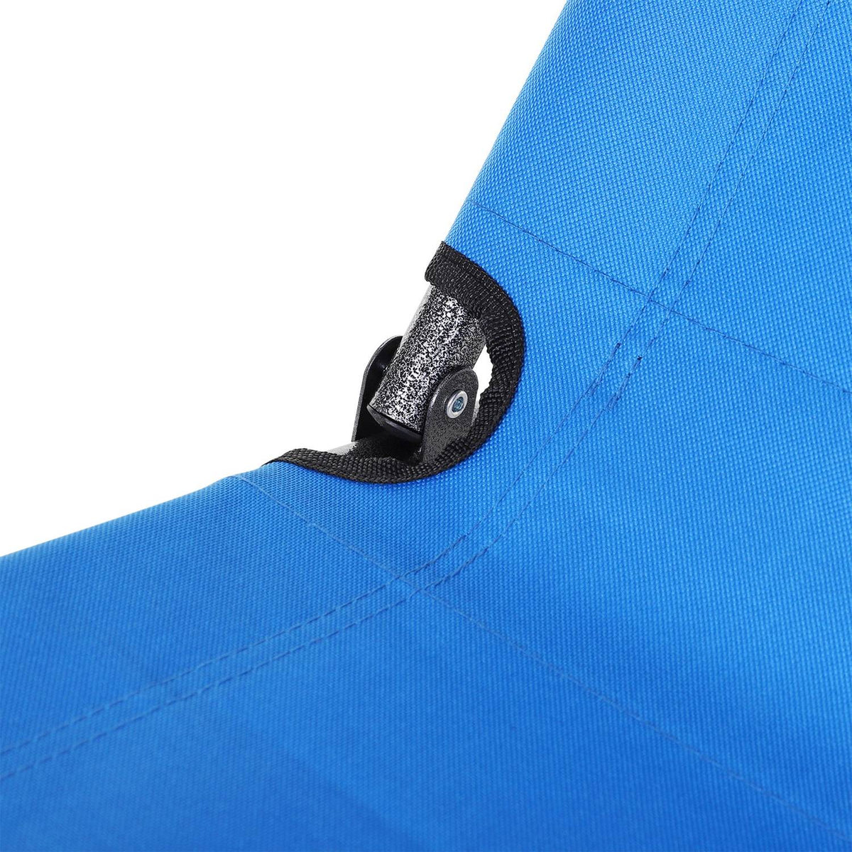 Sun Lounger Foldable Beach Lounger Cushion 2-Tier Garden Lounger Blue Metal Oxford Fabric 135X60X89Cm