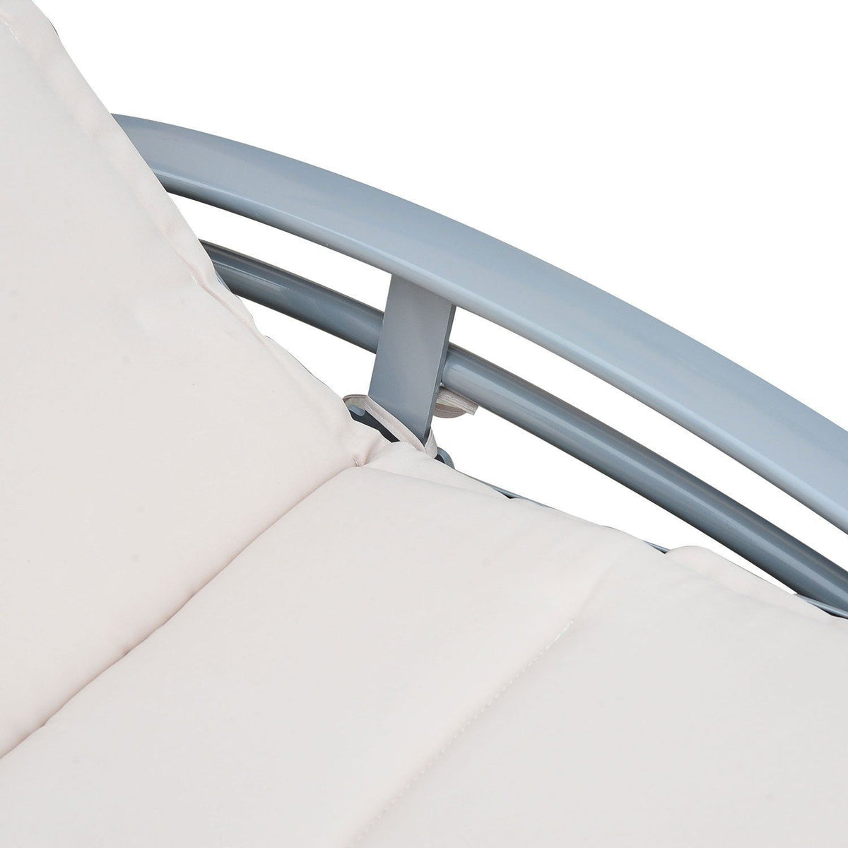 Sun Lounger Garden Lounger Garden Chair Relaxation Chair Deck Chair Aluminum Adjustable Cream White 170 X 64 X 82 Cm