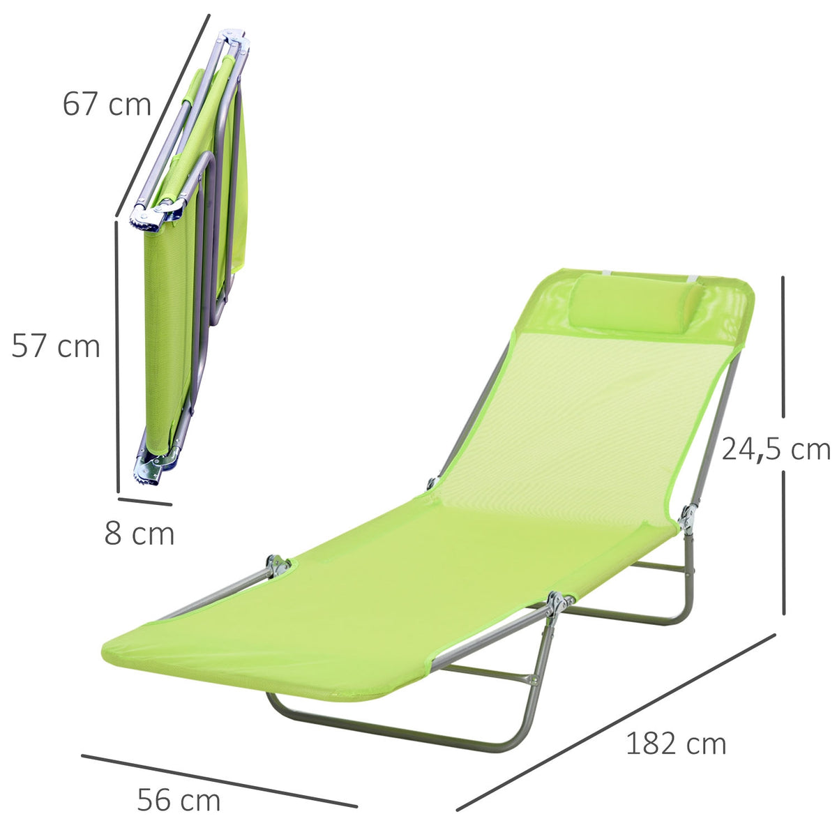 Sun Lounger Garden Lounger Relax Lounger Bathroom Lounger Two-Legged Lounger 4 Colors (Green)