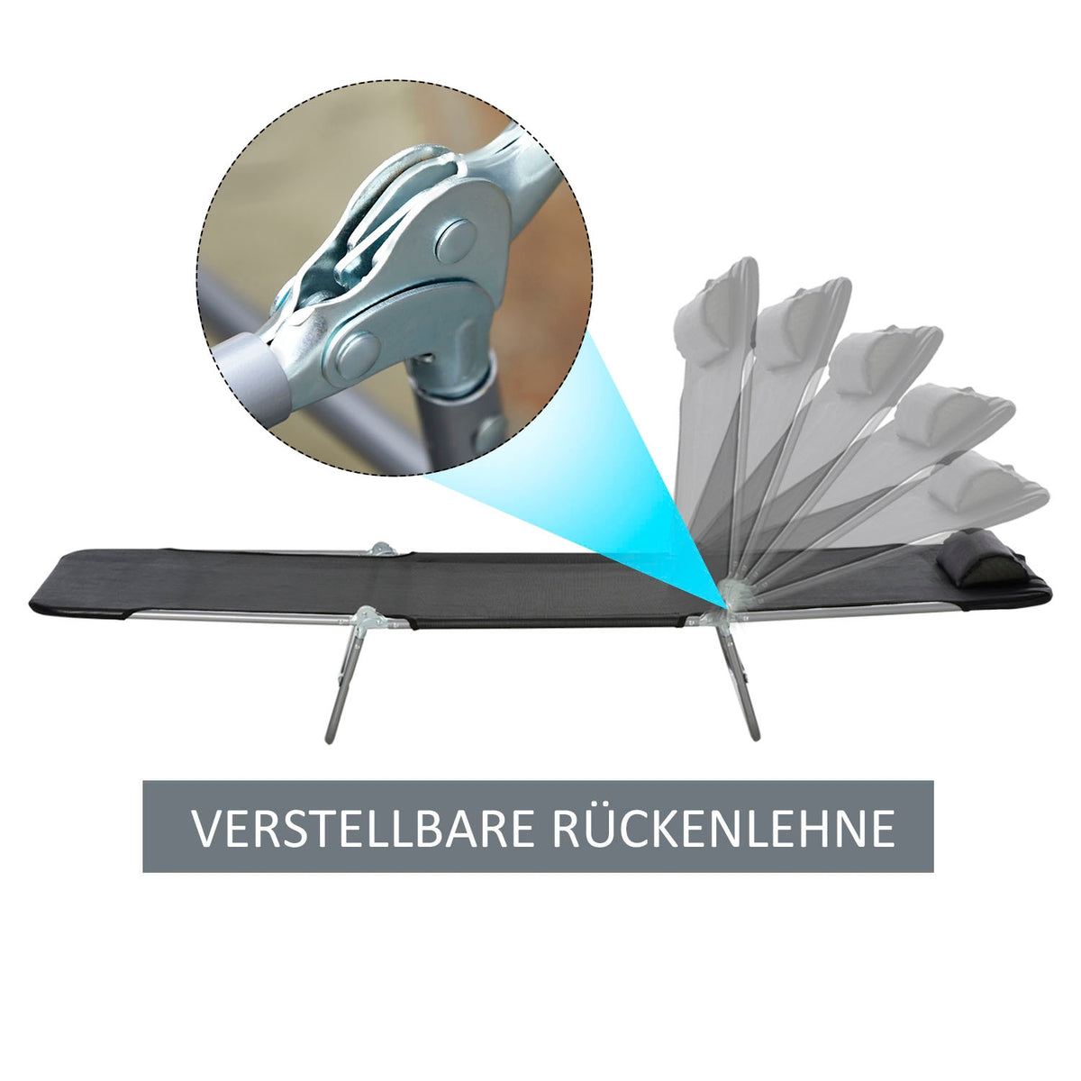 Sun Lounger, Garden Lounger, Relaxation Lounger, Bathroom Lounger, Two-Legged Lounger, Black For Garden And Terrace