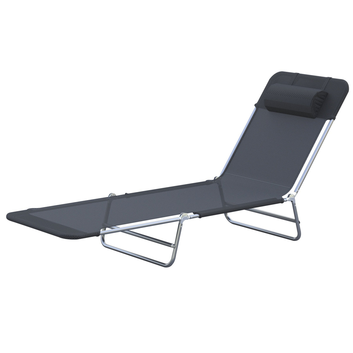 Sun Lounger, Garden Lounger, Relaxation Lounger, Bathroom Lounger, Two-Legged Lounger, Black For Garden And Terrace