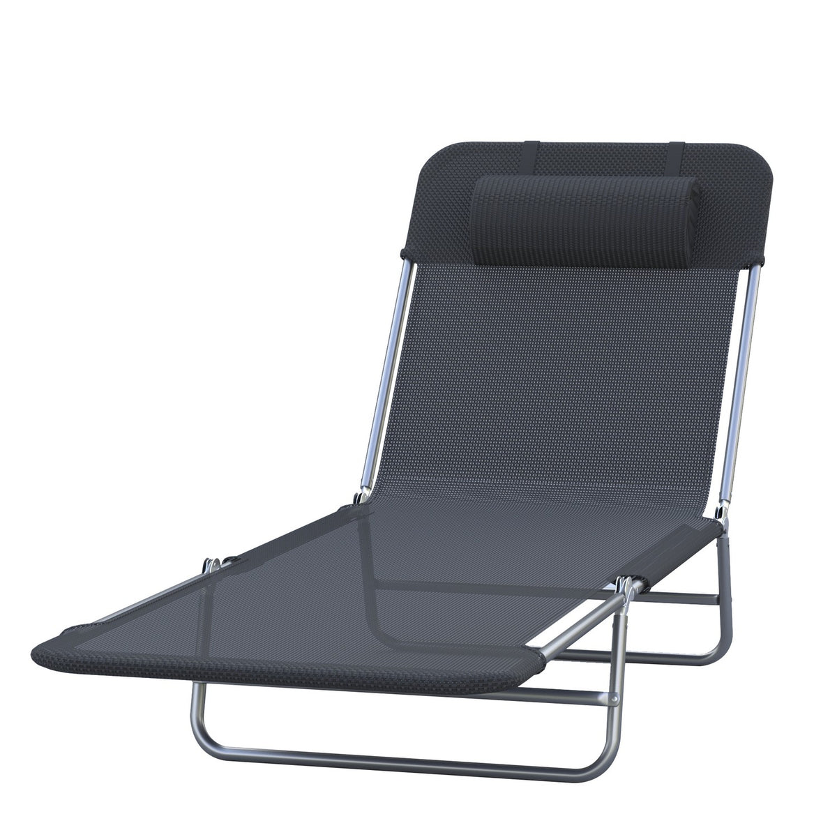 Sun Lounger, Garden Lounger, Relaxation Lounger, Bathroom Lounger, Two-Legged Lounger, Black For Garden And Terrace