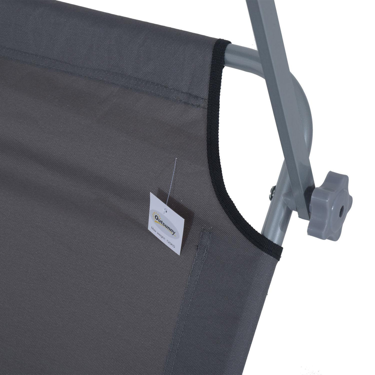 Sun lounger folding garden lounger deck chair beach lounger with sun protection gray 187 x 58 x 36 cm